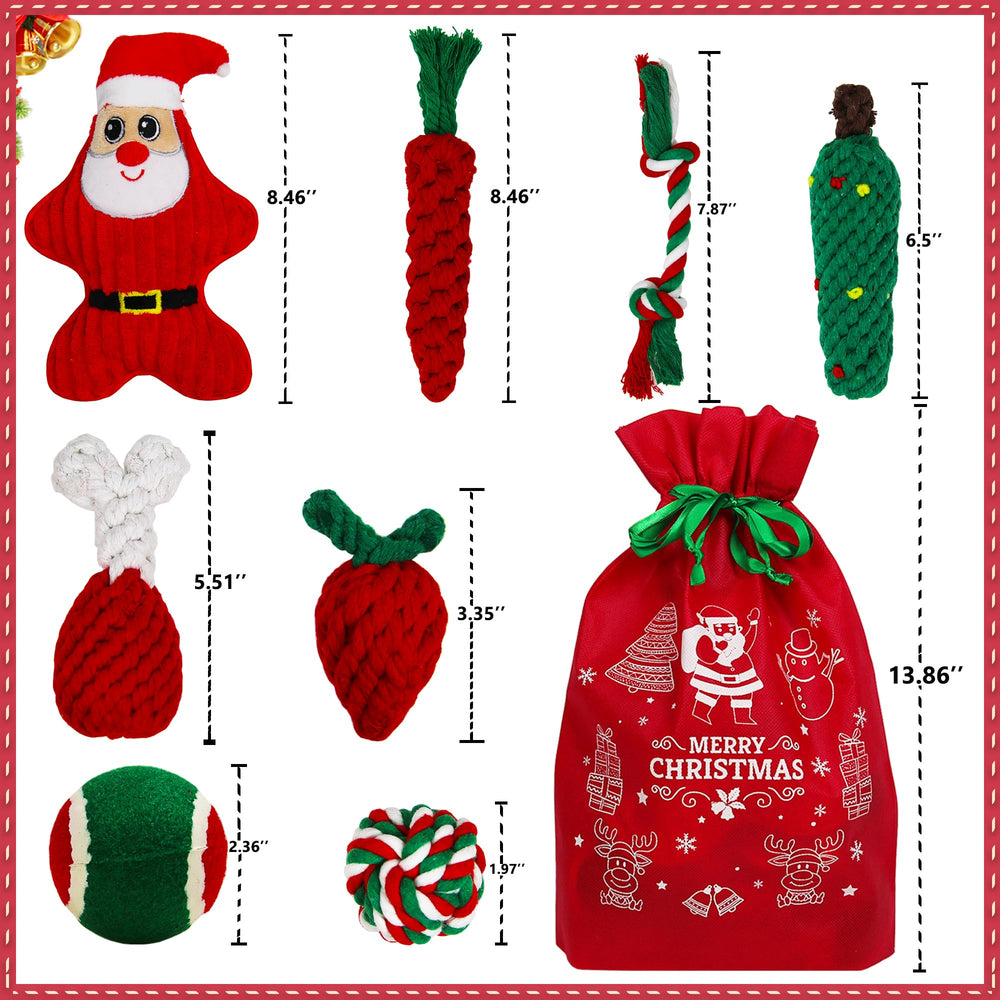 Goldshire Santa plush squeaky toy featured for affectionate play and sound stimulation.