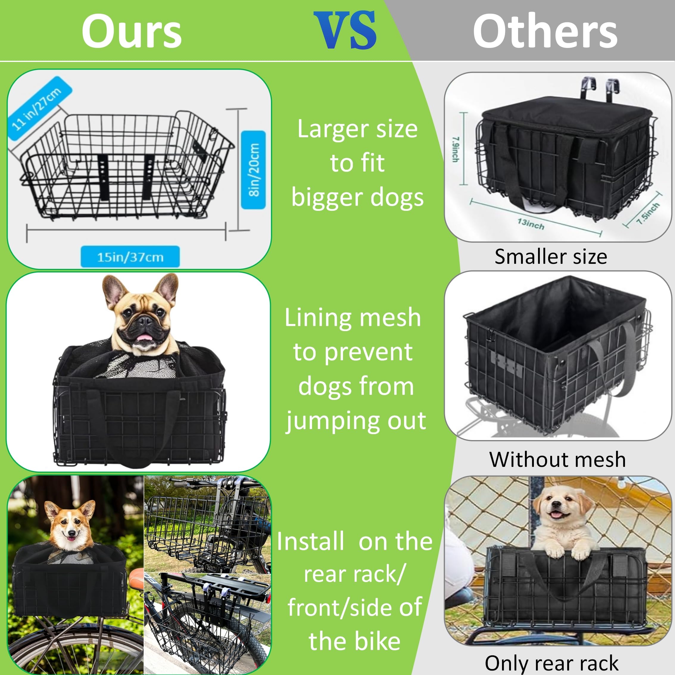 GoldToolSet bike basket capacity loaded with groceries illustrates large storage.