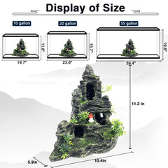 GOLOMOZ realistic mountain view highlights lifelike aquarium landscape for fish habitat.