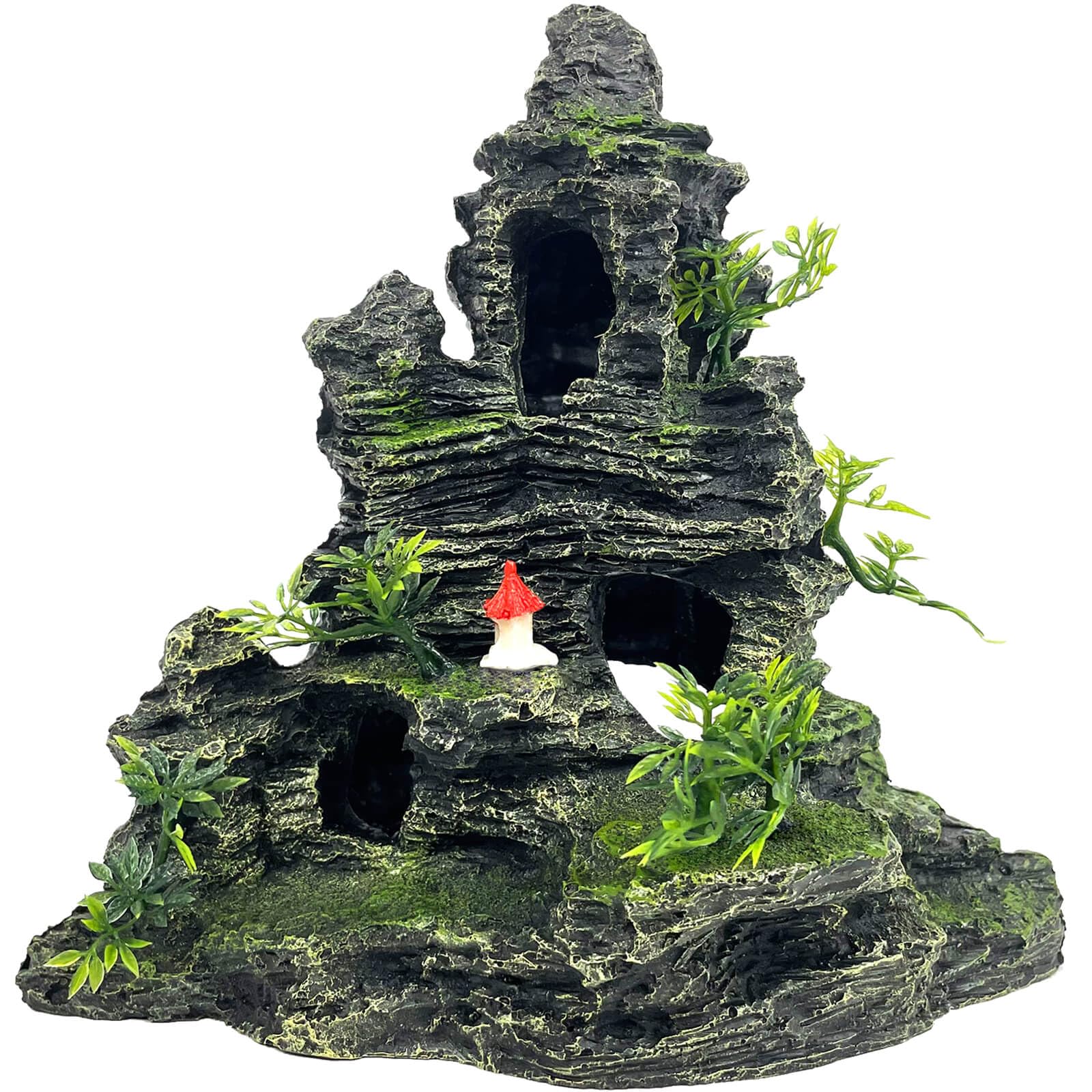 GOLOMOZ rocky mountain ornament provides natural-looking scenery and hiding spaces for fish.
