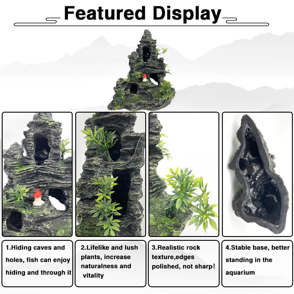 GOLOMOZ tall aquarium decoration enhances tank depth and centerpiece appeal.