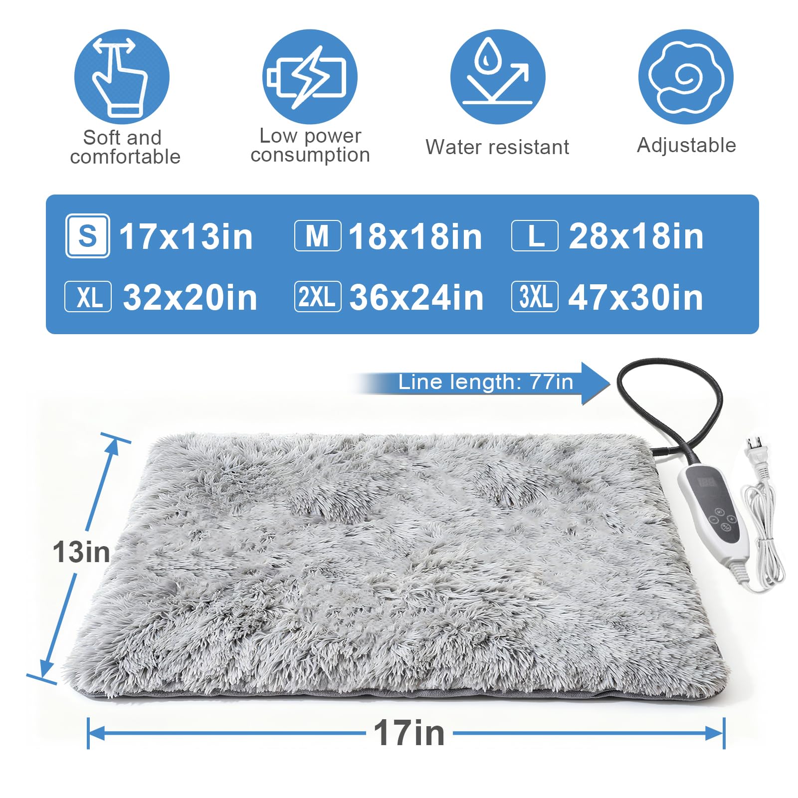 GOLOPET cat heating pad protective cable buckle prevents damage from pets.
