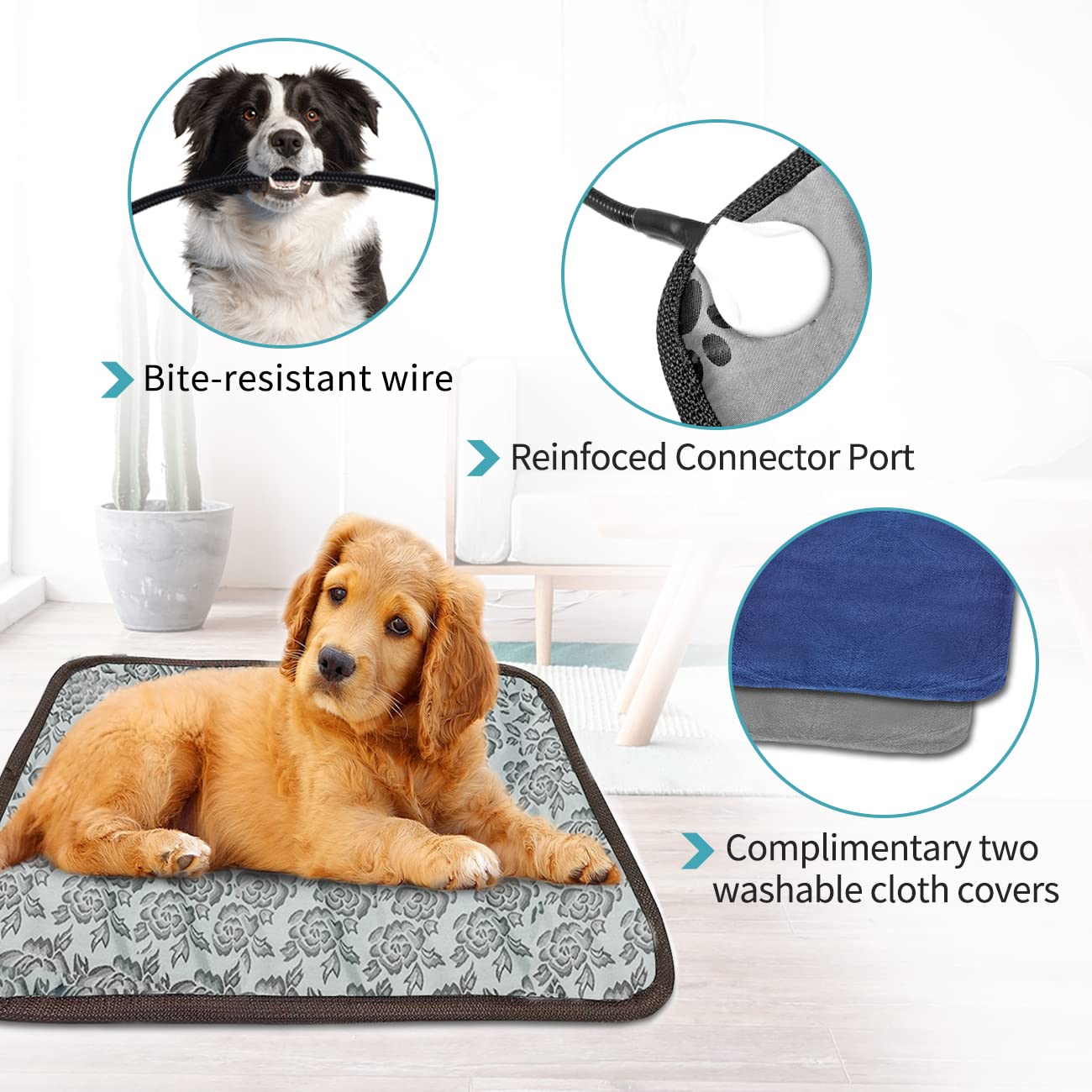 GOLOPET rose-colored pad offers stylish warmth for living spaces.