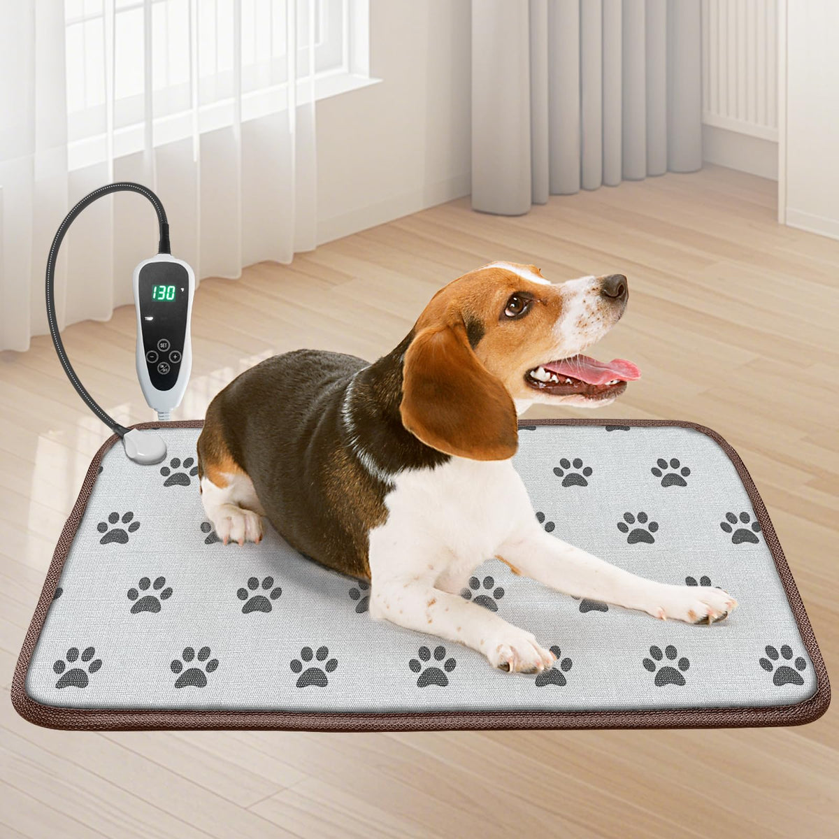 GOLOPET dog heating pad 28x18 front view offers warm comfort