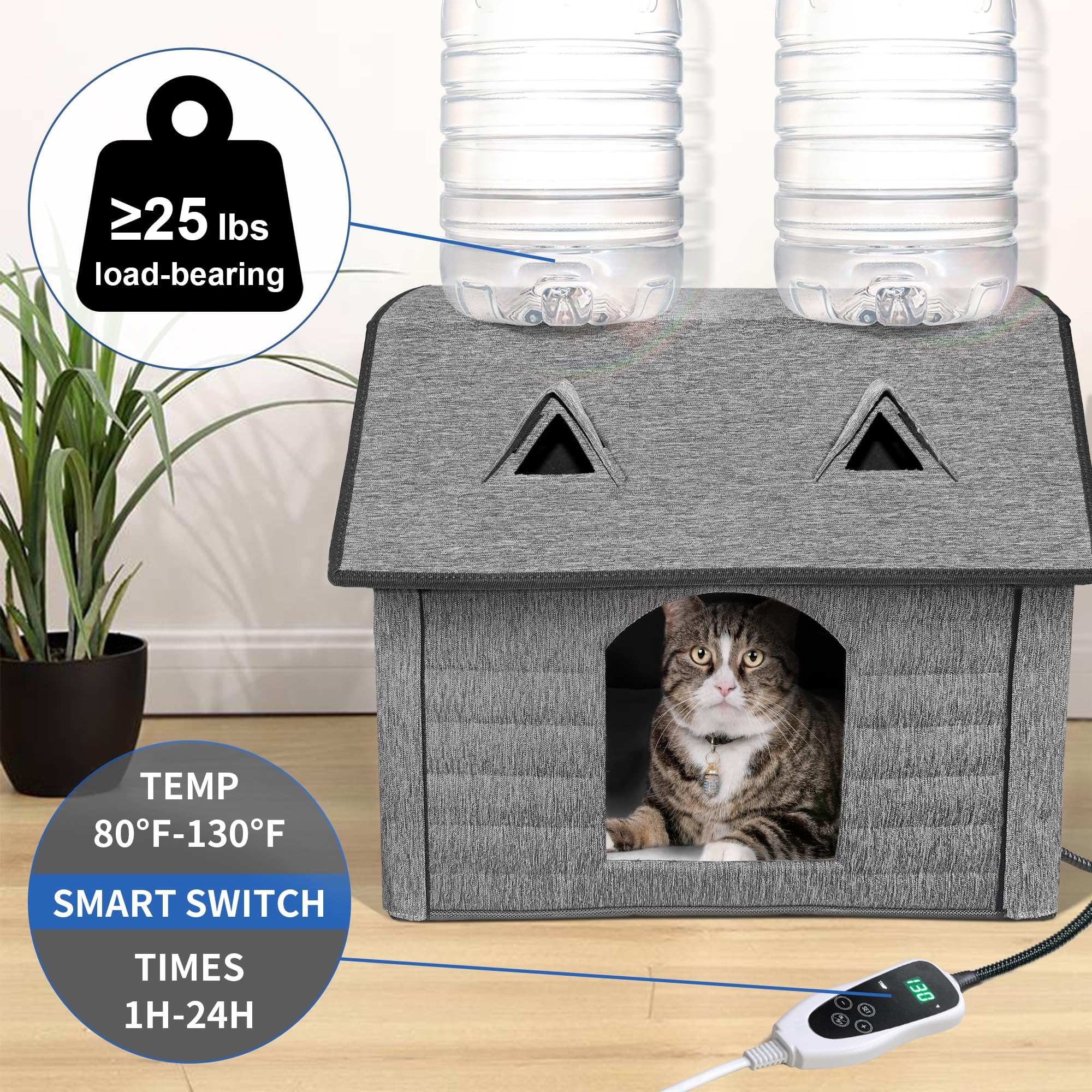 GOLOPET escape door cat house provides quick escape while maintaining warmth.