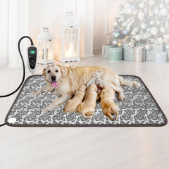 GOLOPET rose 47x30 inch dog heating pad top view for large breeds, promoting cozy rest.