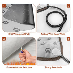 GOLOPET safety cable close-up highlights durable power protection for pet safety.
