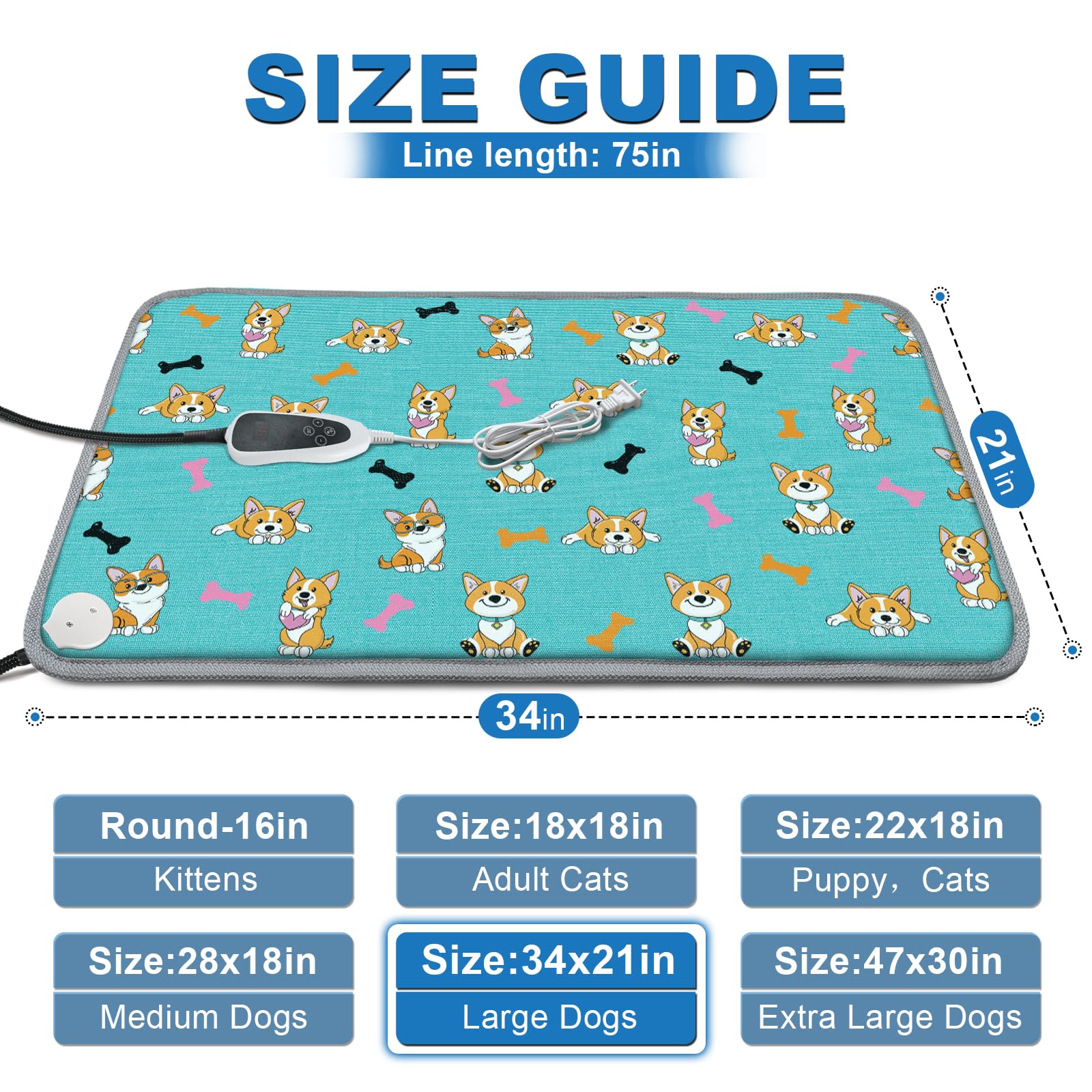 GOLOPET heating pad with smart thermostat offers adjustable warmth and comfort.
