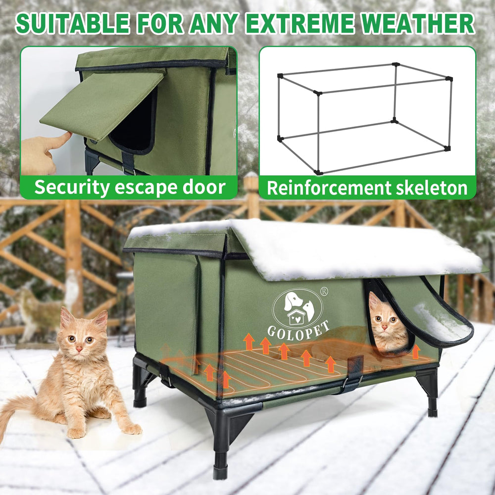 GOLOPET insulated cat house uses multi-layer insulation to keep warmth