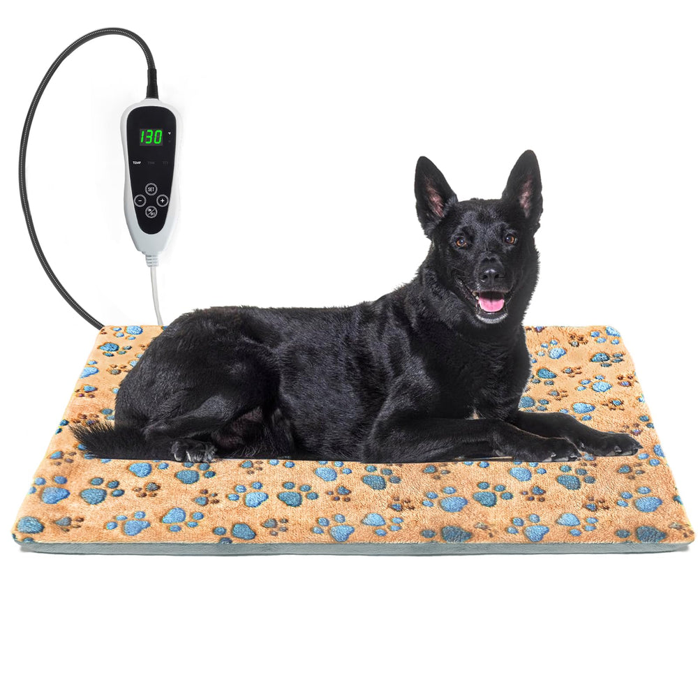 GOLOPET large dog heating pad apricot cover closeup for cozy comfort