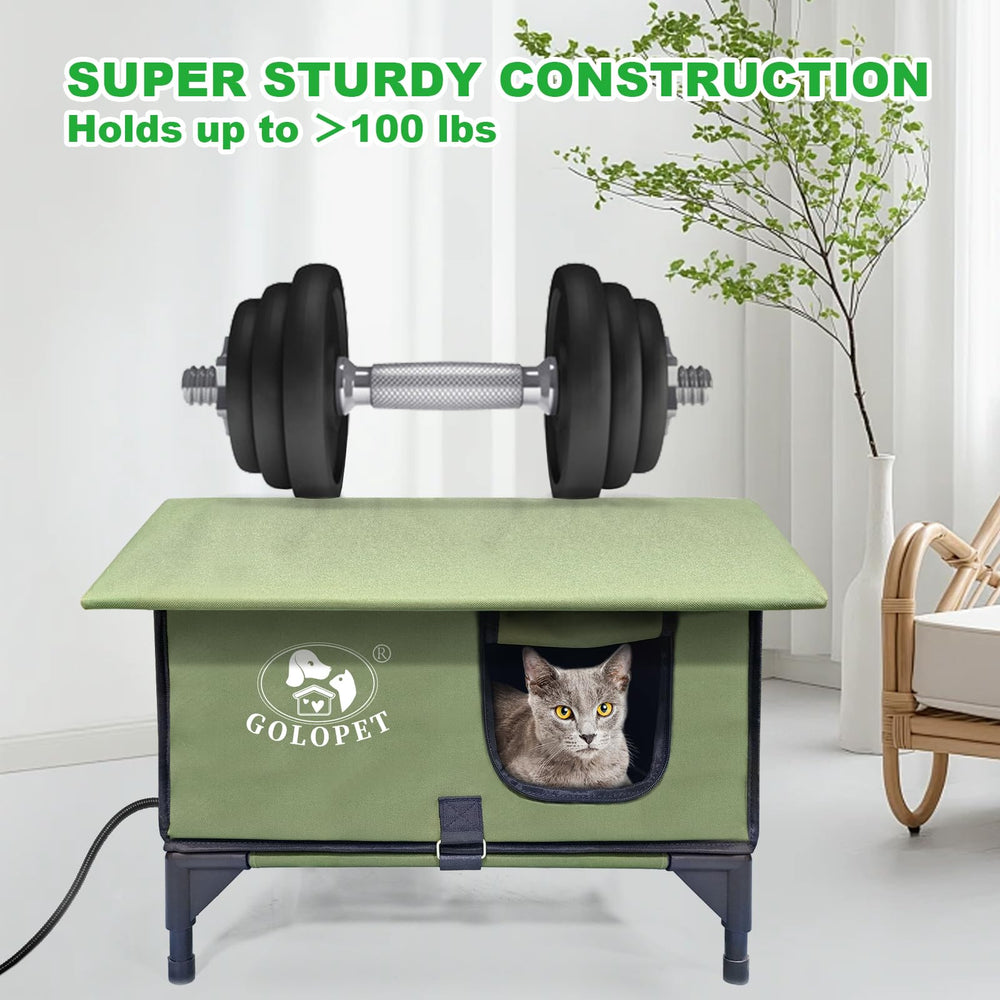 GOLOPET chew-resistant cord helps protect curious cats around the shelter.