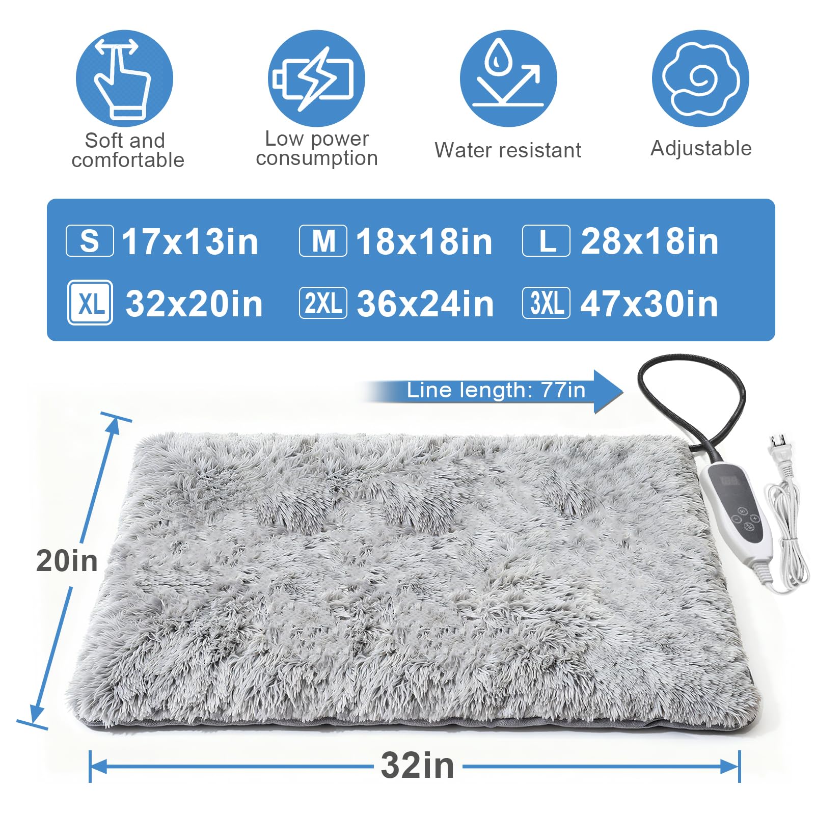GOLOPET smart thermostat close-up on dog pad for adjustable comfort
