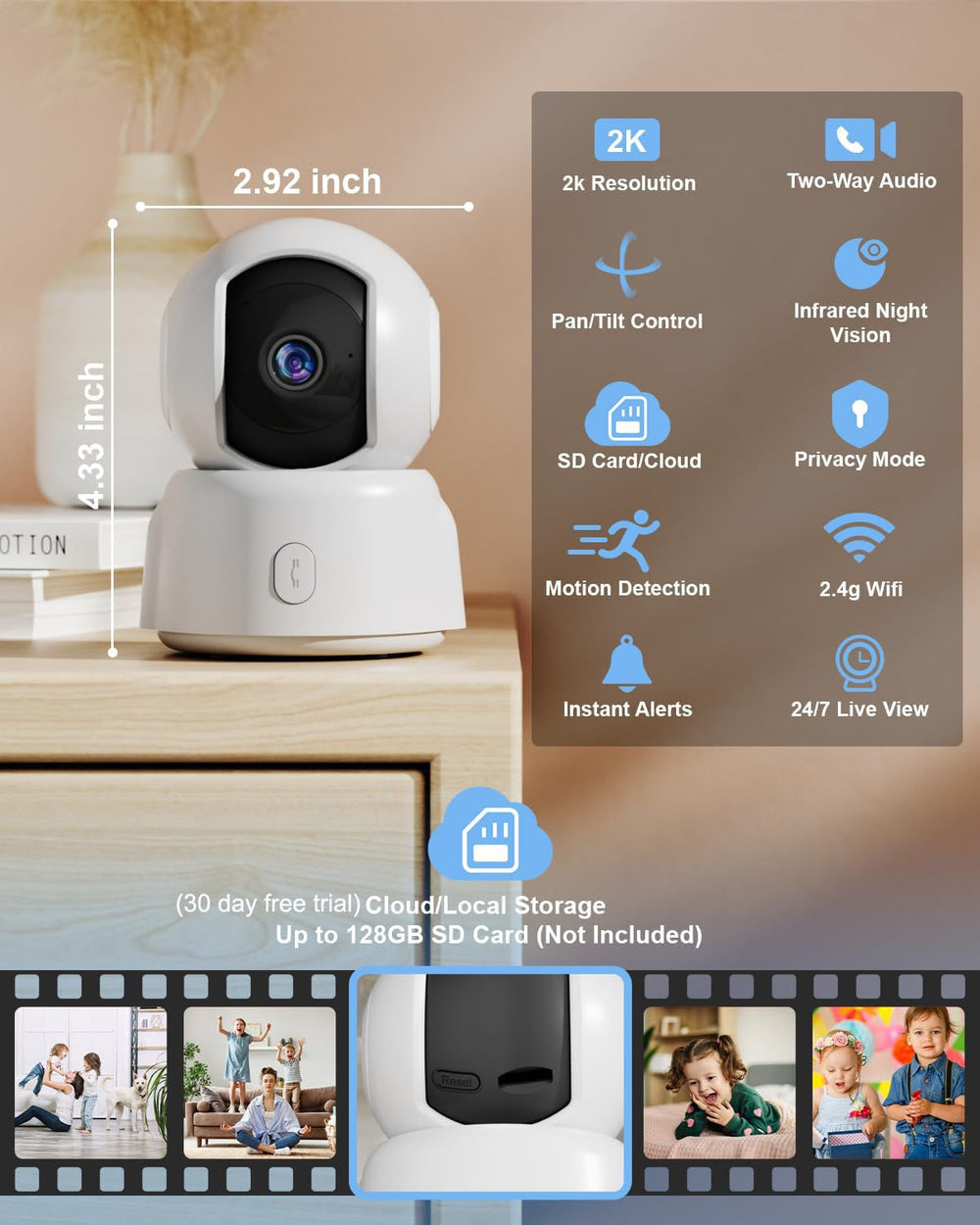 GOLSPARK 2 way audio supports real-time conversations with family