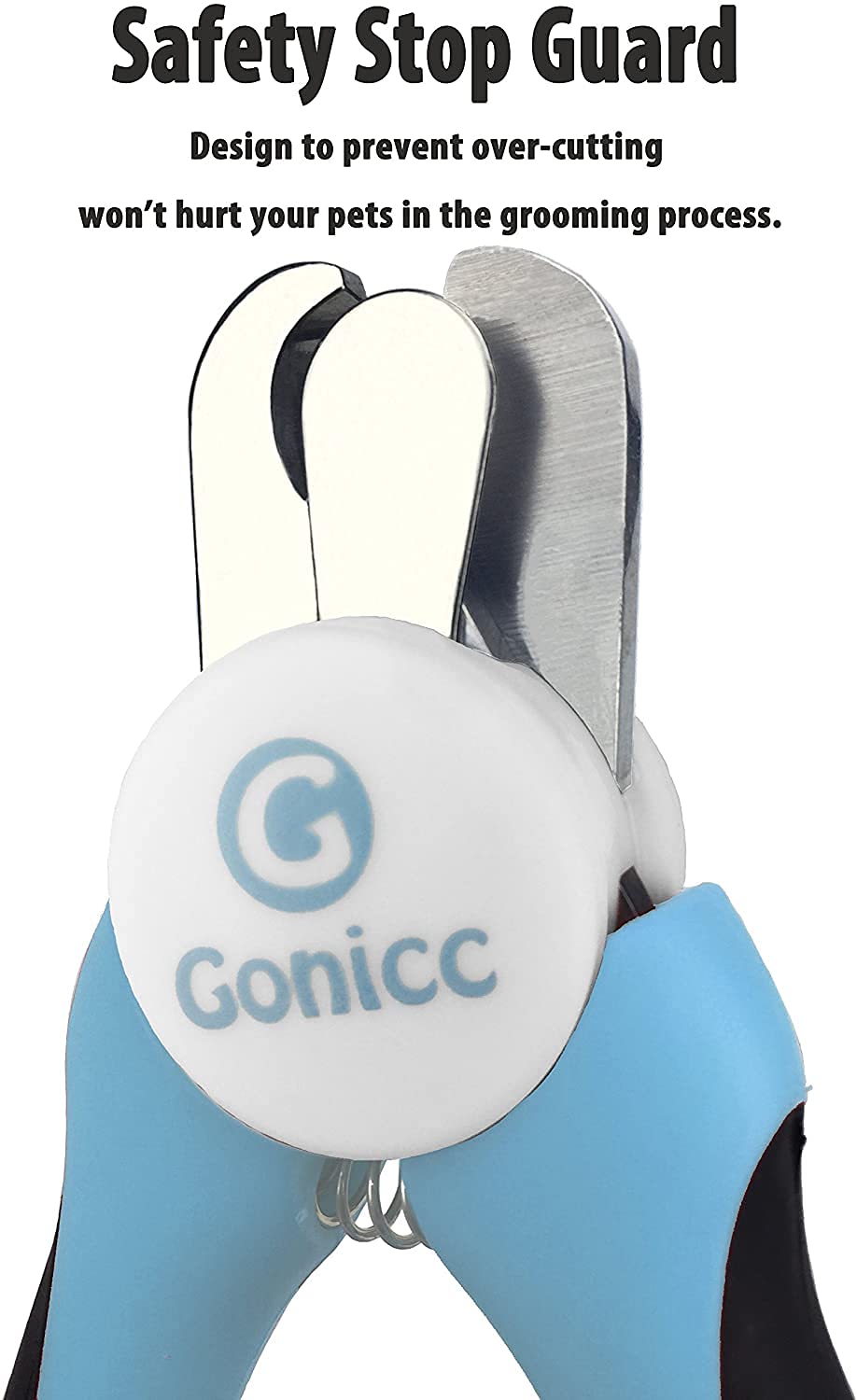 gonicc nail clippers safety guard helps prevent overcutting during grooming