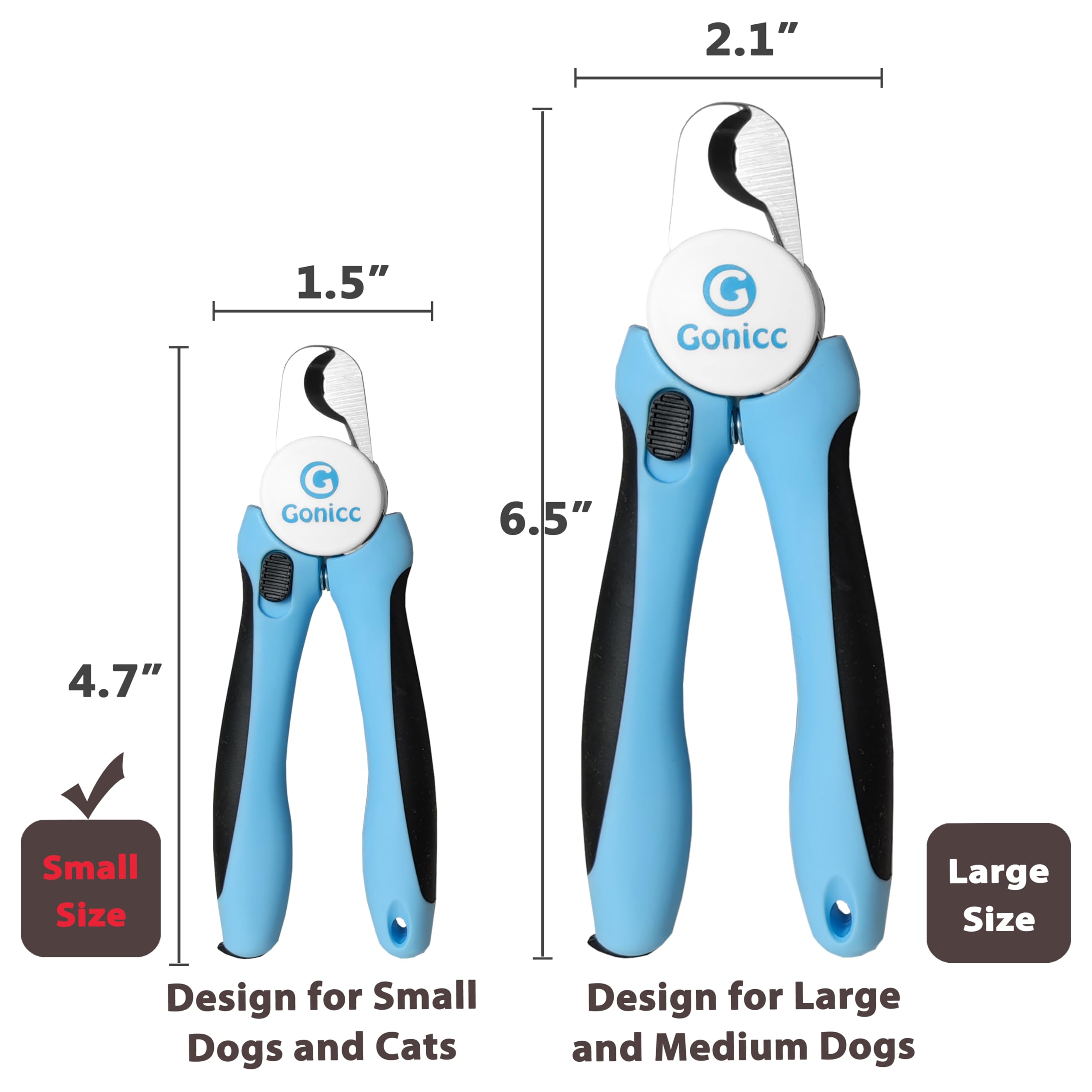 gonicc ergonomic non-slip handles for comfortable, controlled trimming.