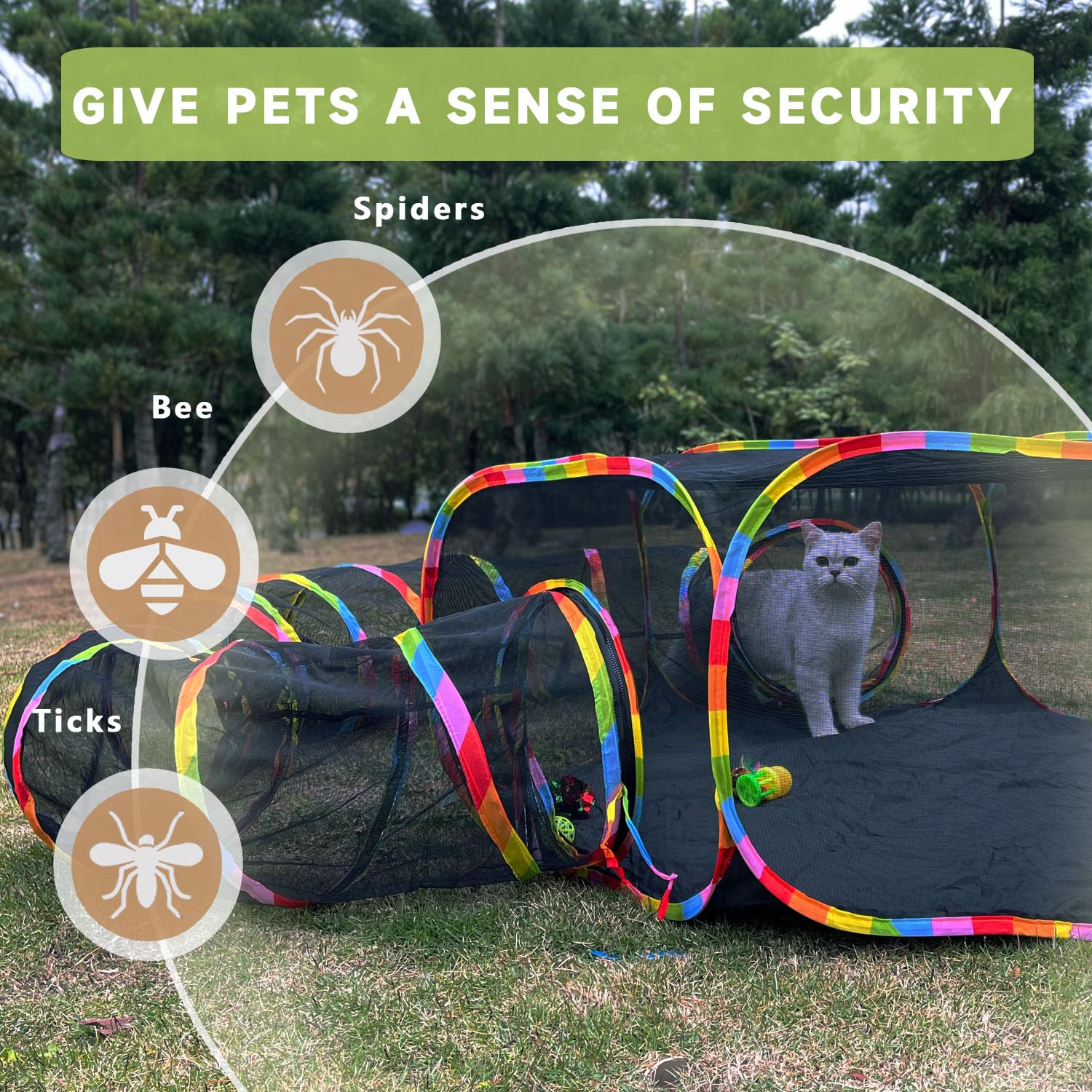 GONPETGP breathable mesh enclosure promotes airflow during outdoor sessions.