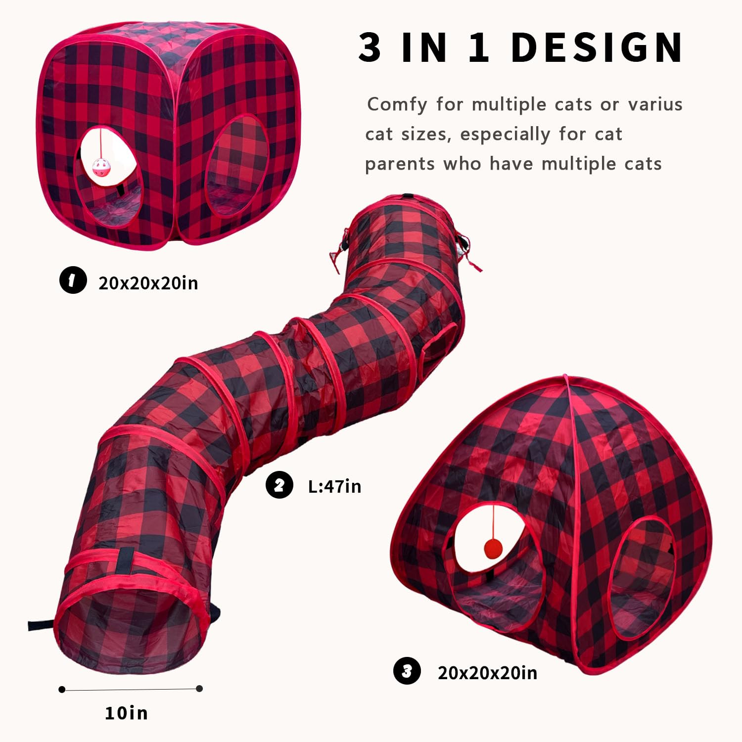 GONPETGP cat cubes tent combo: modular lounging and active play in one setup.