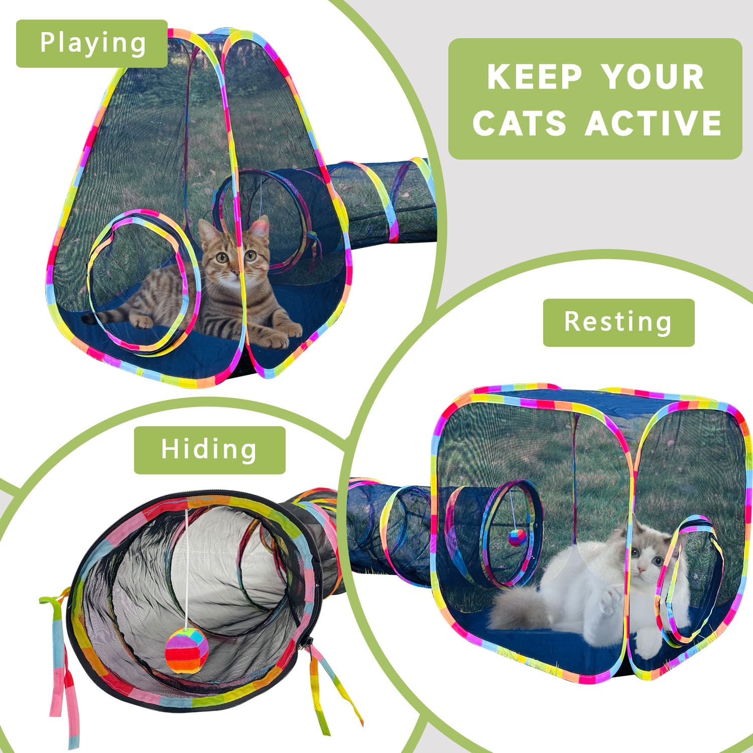 GONPETGP cat tent ventilation net provides breathable outdoor comfort.