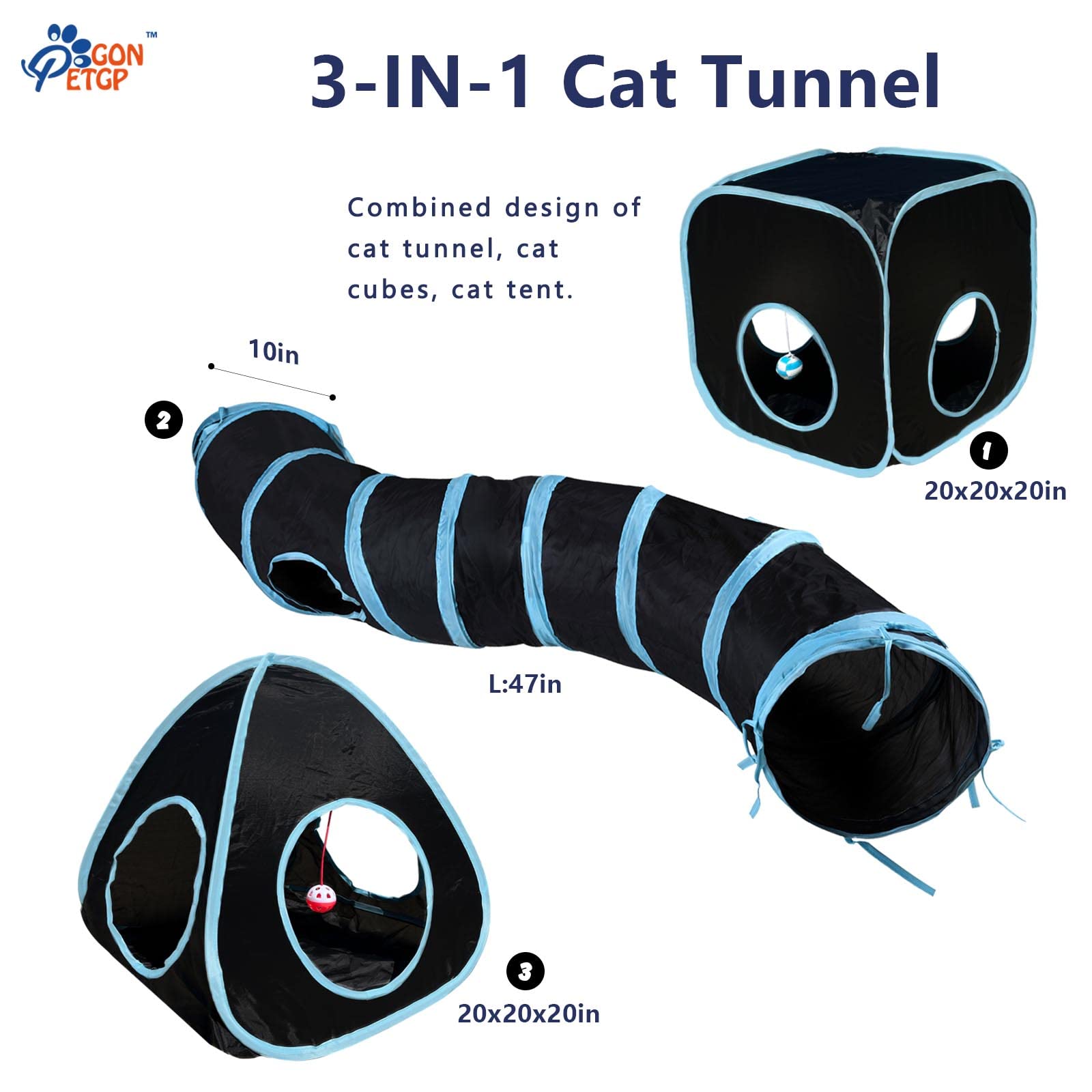 GONPETGP cat tunnels crinkle paper close-up highlighting textural stimulation during exploration.