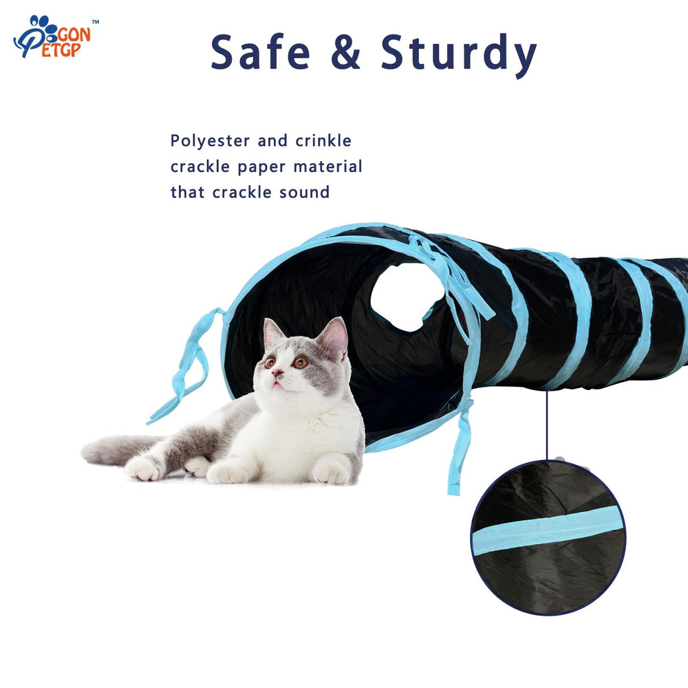 GONPETGP cat tunnels durable polyester construction offers tear-resistance and long-lasting use.