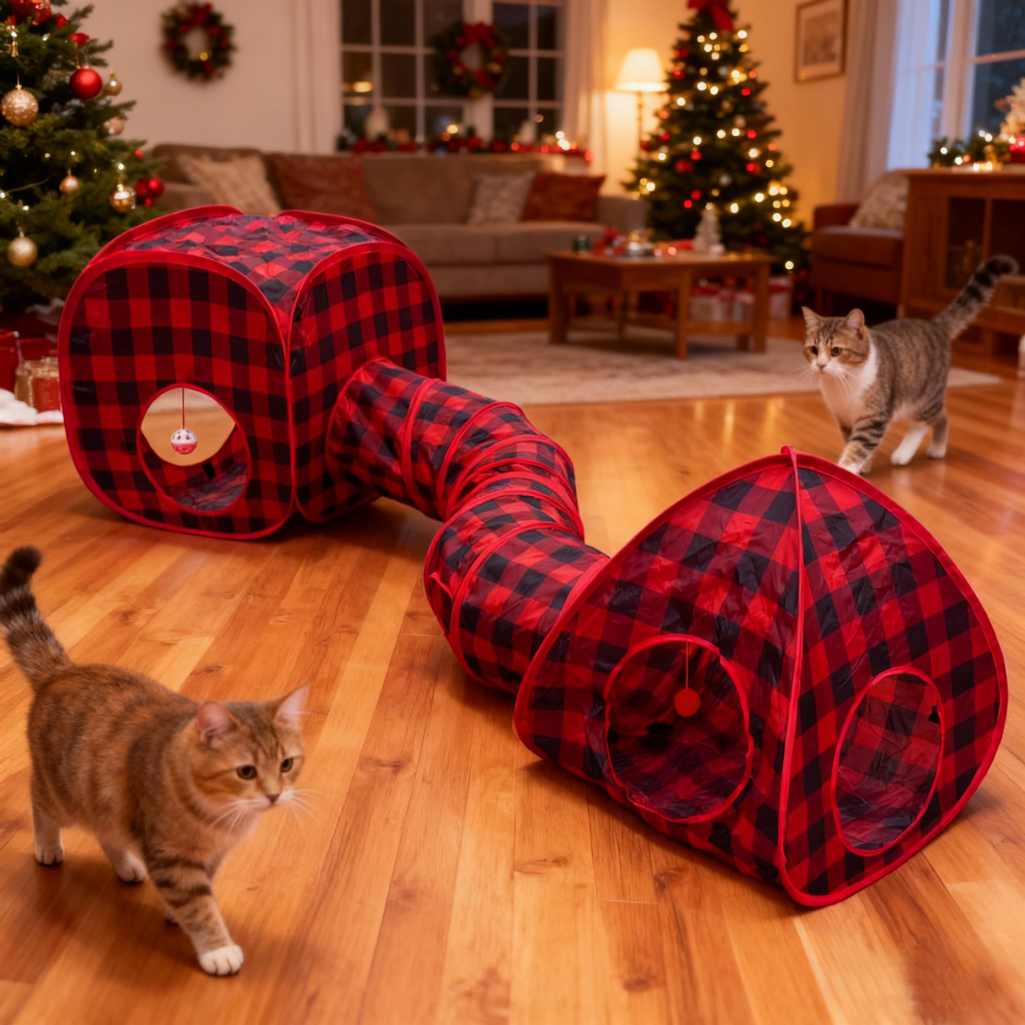 GONPETGP cat tunnels interactive set: versatile indoor play space for exercise and hide-and-seek.