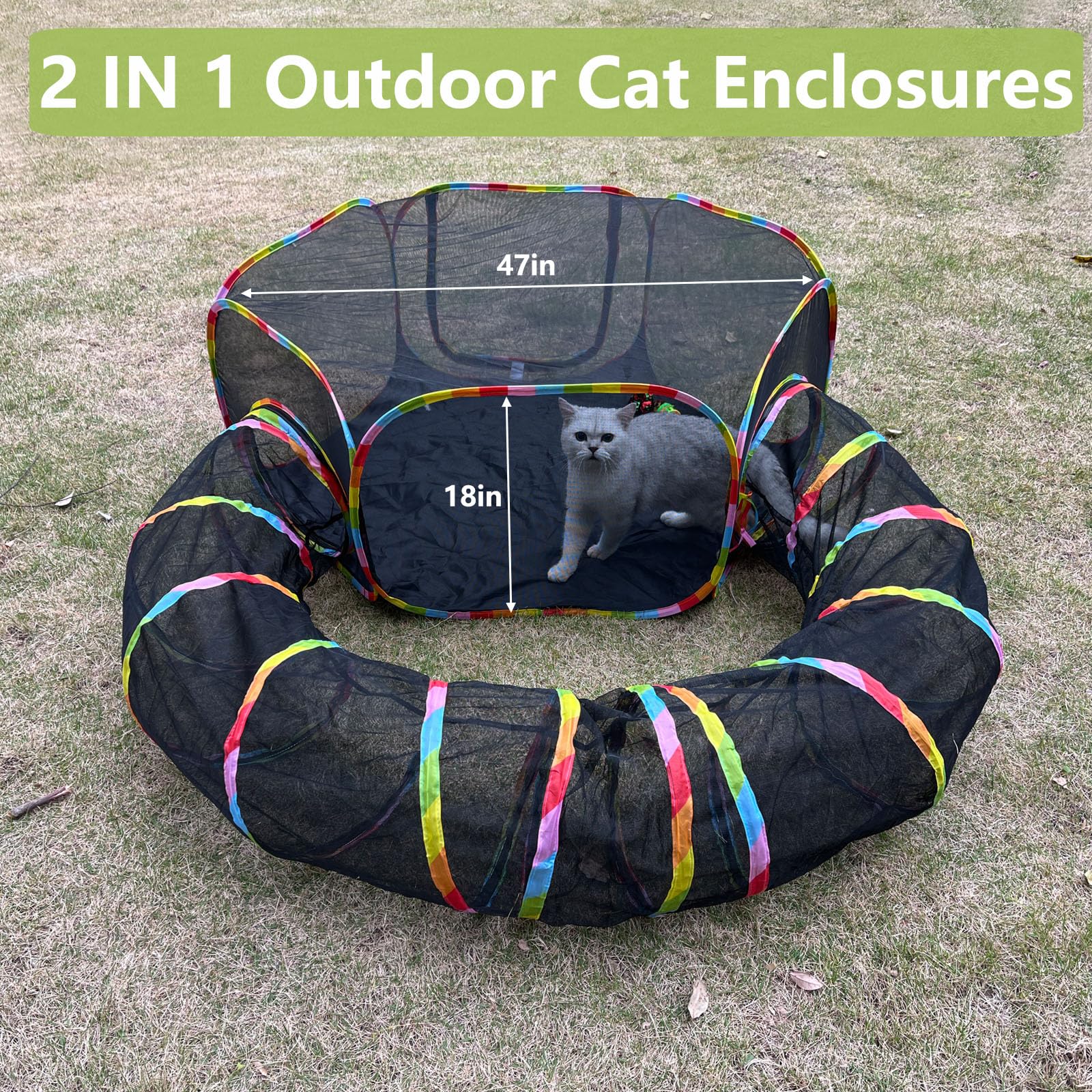 GONPETGP detachable tunnel connects to tent for versatile play routes.