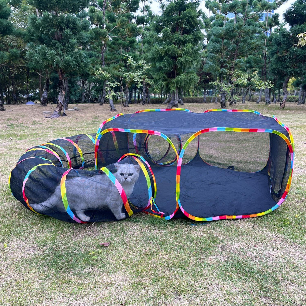 GONPETGP outdoor cat enclosure mesh tent for safe sun play.
