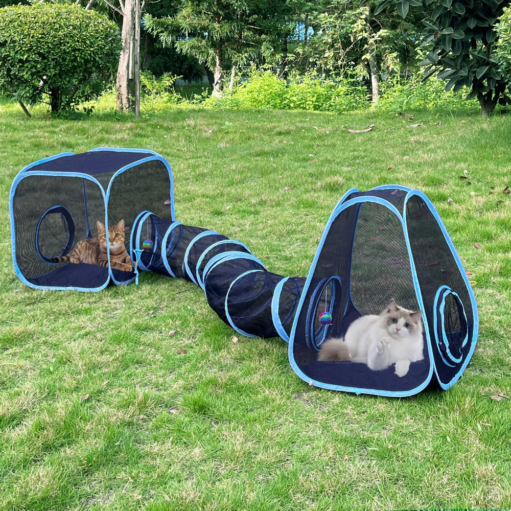 GONPETGP outdoor cat enclosure in yard offers safe, spacious play.