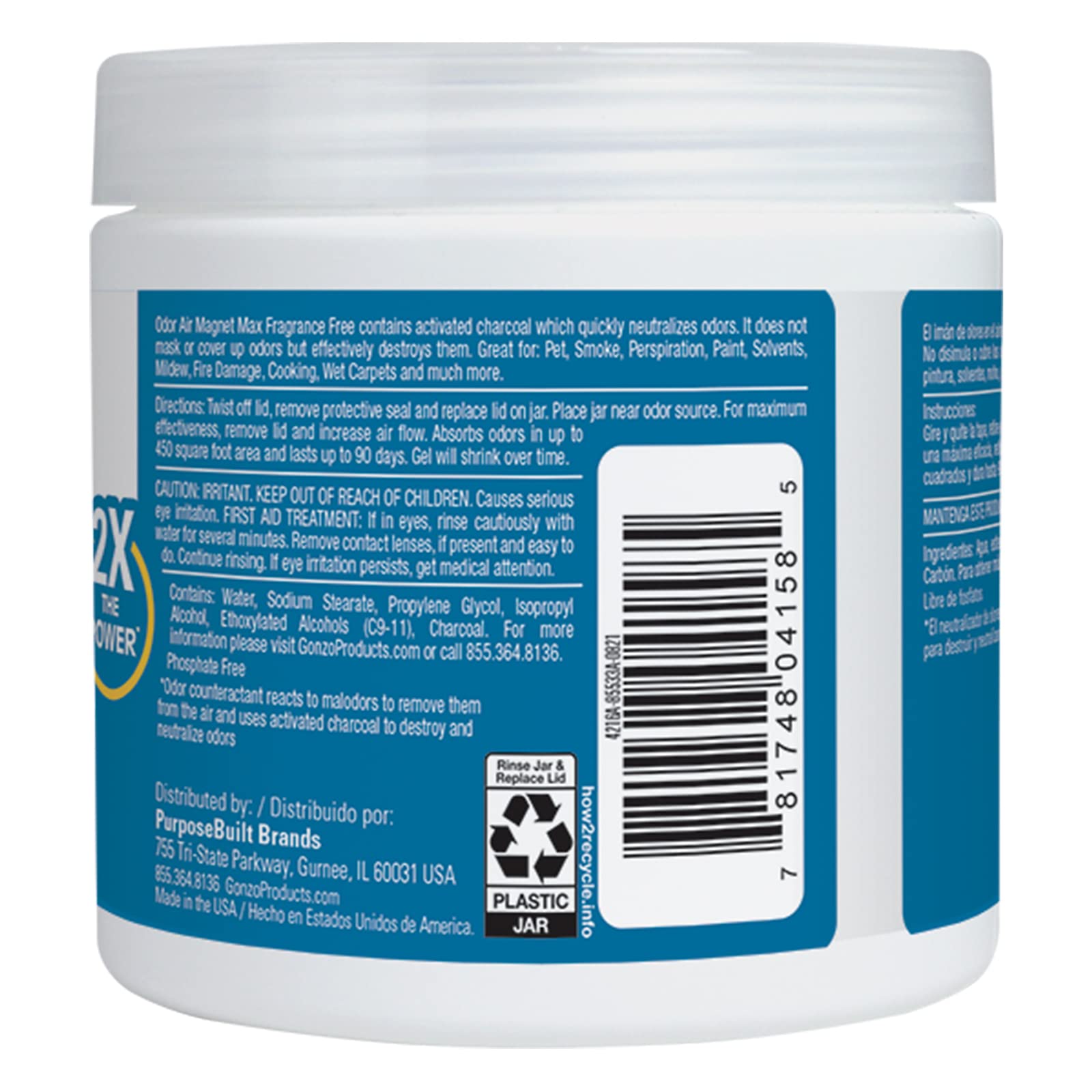 Gonzo Natural Magic Odor Air-Magnet close-up shows activated charcoal odor absorption.