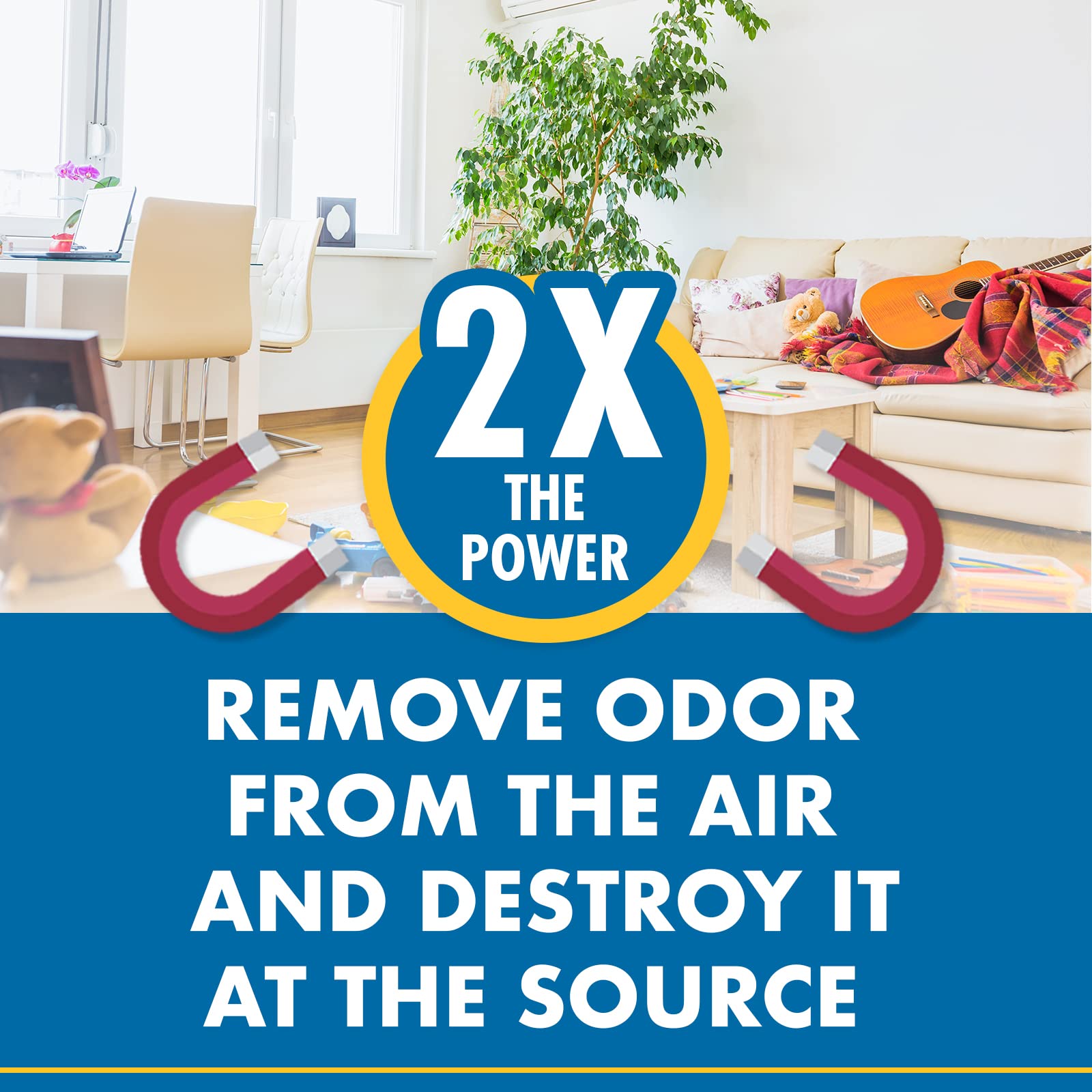 Gonzo Natural Magic Odor Air-Magnet in basement storage absorbs moisture and odors.