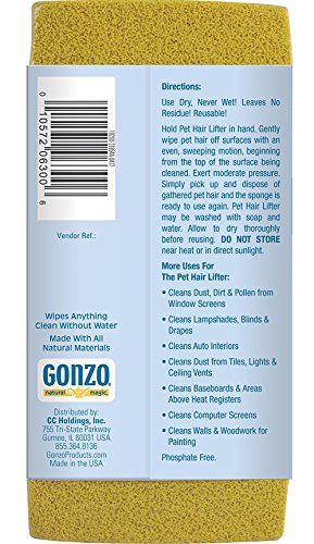 Gonzo Pet Hair Remover 2-Pack on bed lifts hair from sheets.