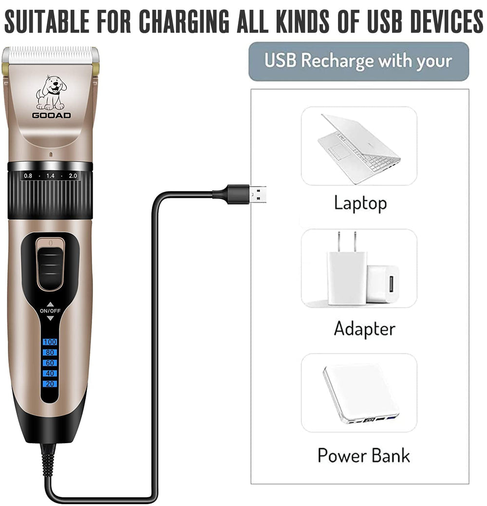Gooad dog clippers 3-speed motor for versatile coat lengths