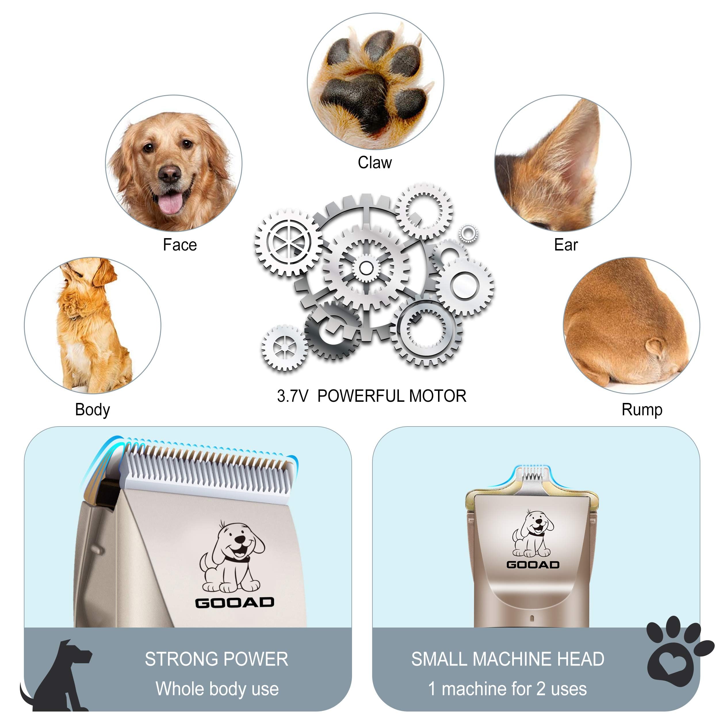 Gooad dog clippers lcd display for cordless grooming on the go