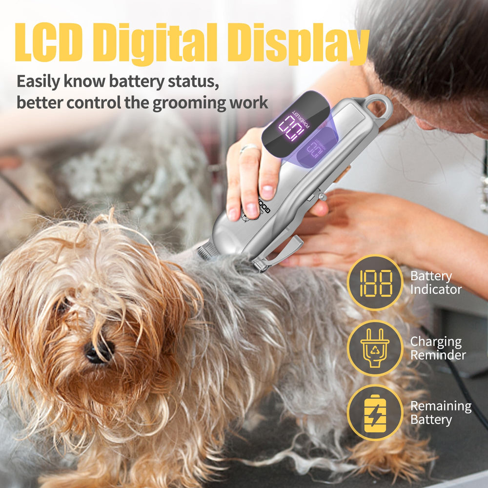 Gooad dog clippers cordless battery provides long runtime for flexible grooming
