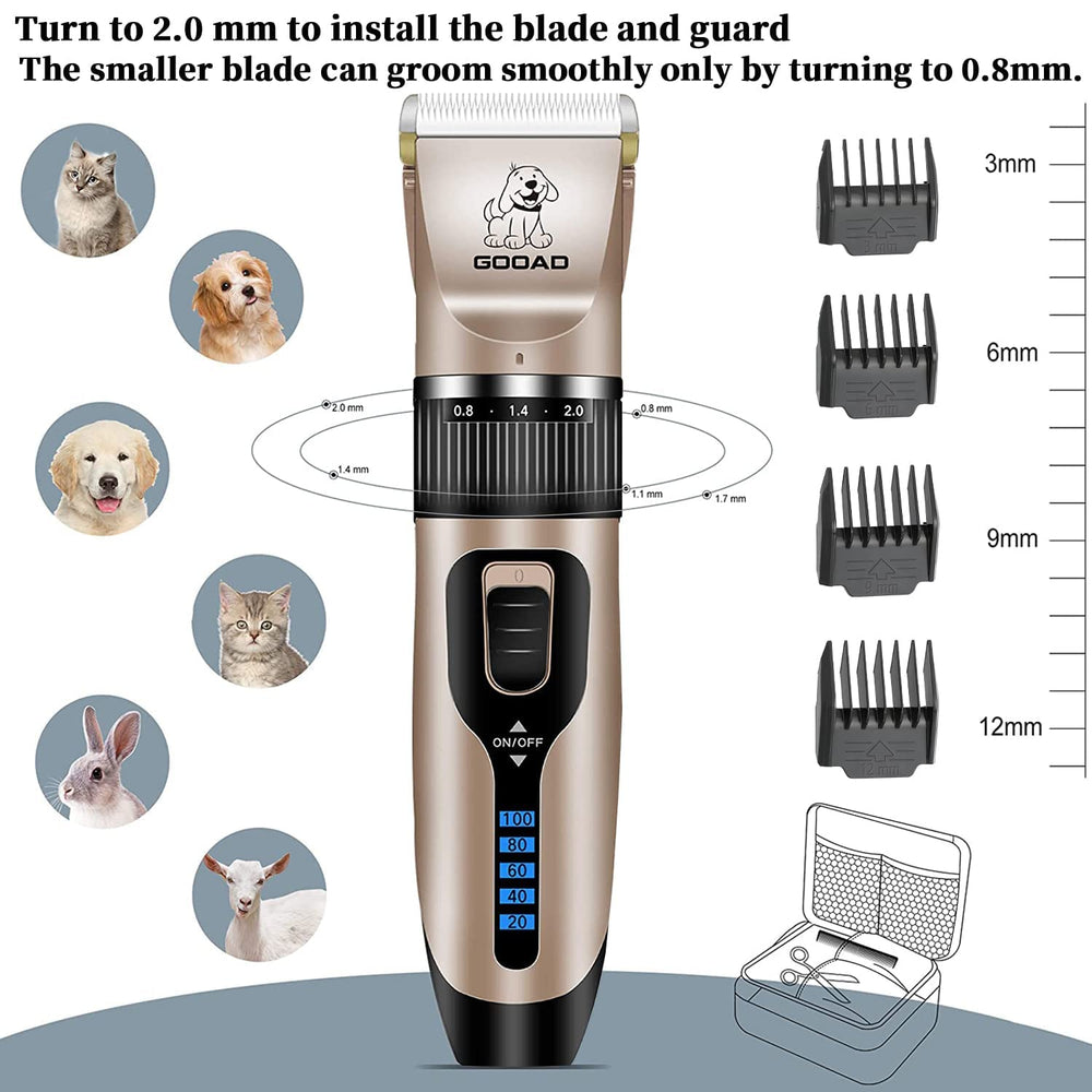 Gooad dog clippers fine tuning knob 0.8-2.0mm for precise results