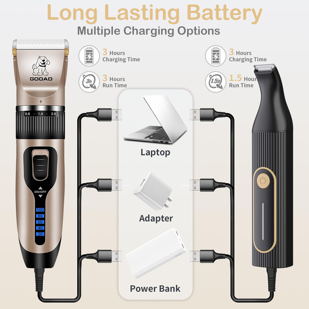 Gooad dog nail grinder head enables quick paw care.