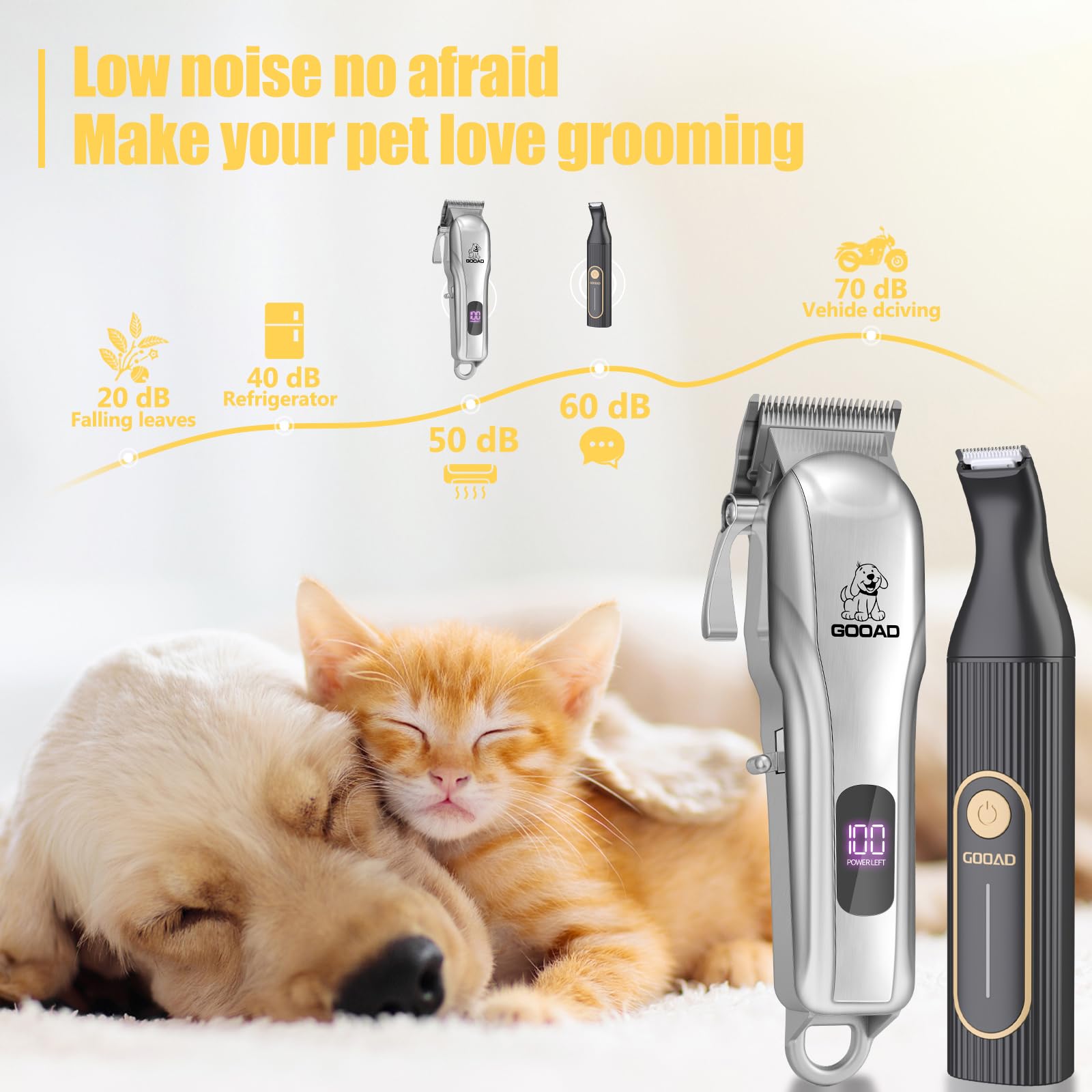 Gooad dog paw trimmer heads enable precise trim around paws and nails