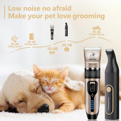 Gooad dog clippers rechargeable battery enables cordless grooming on demand.