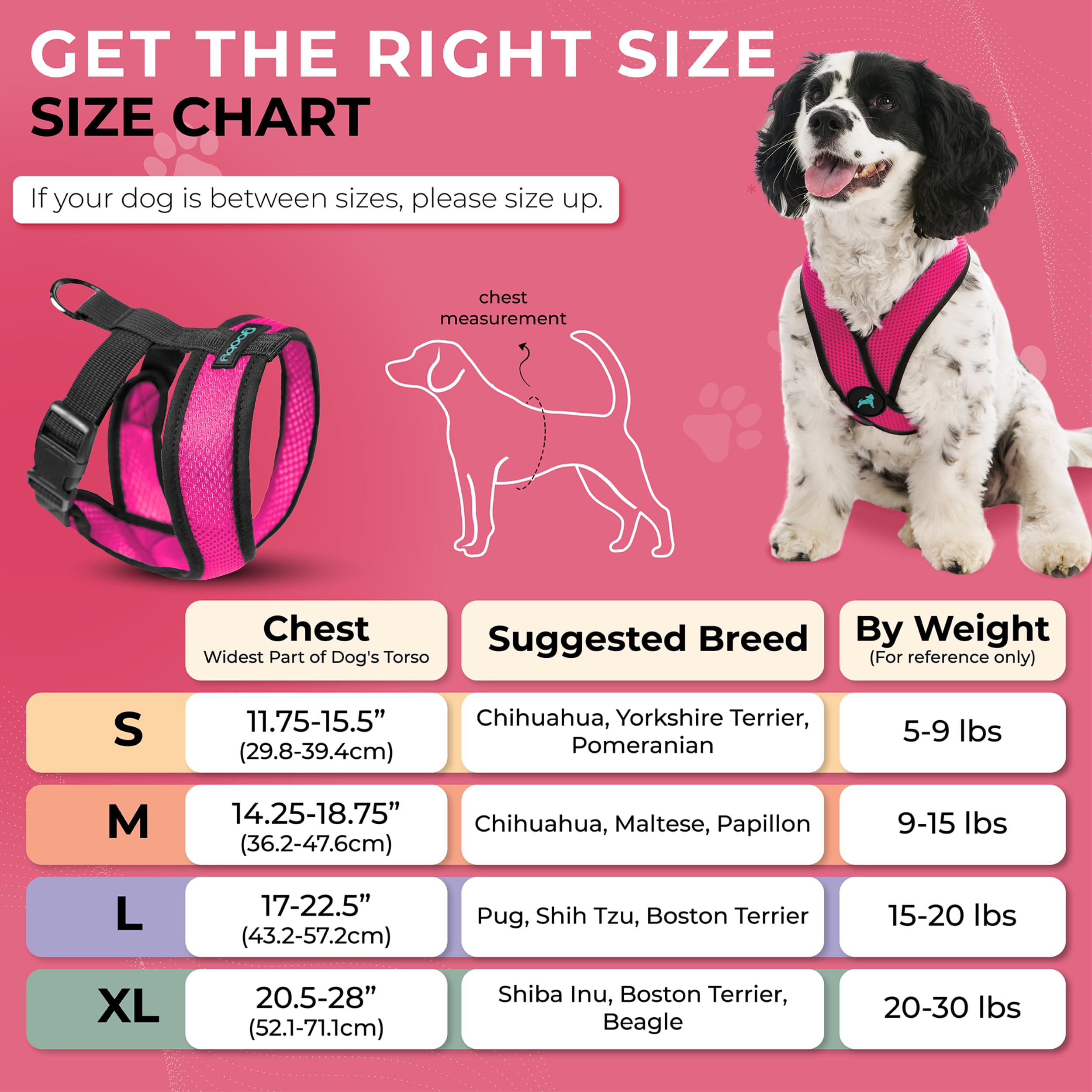 Gooby Comfort X Flamingo Pink patented X-frame reduces neck pressure during walks.