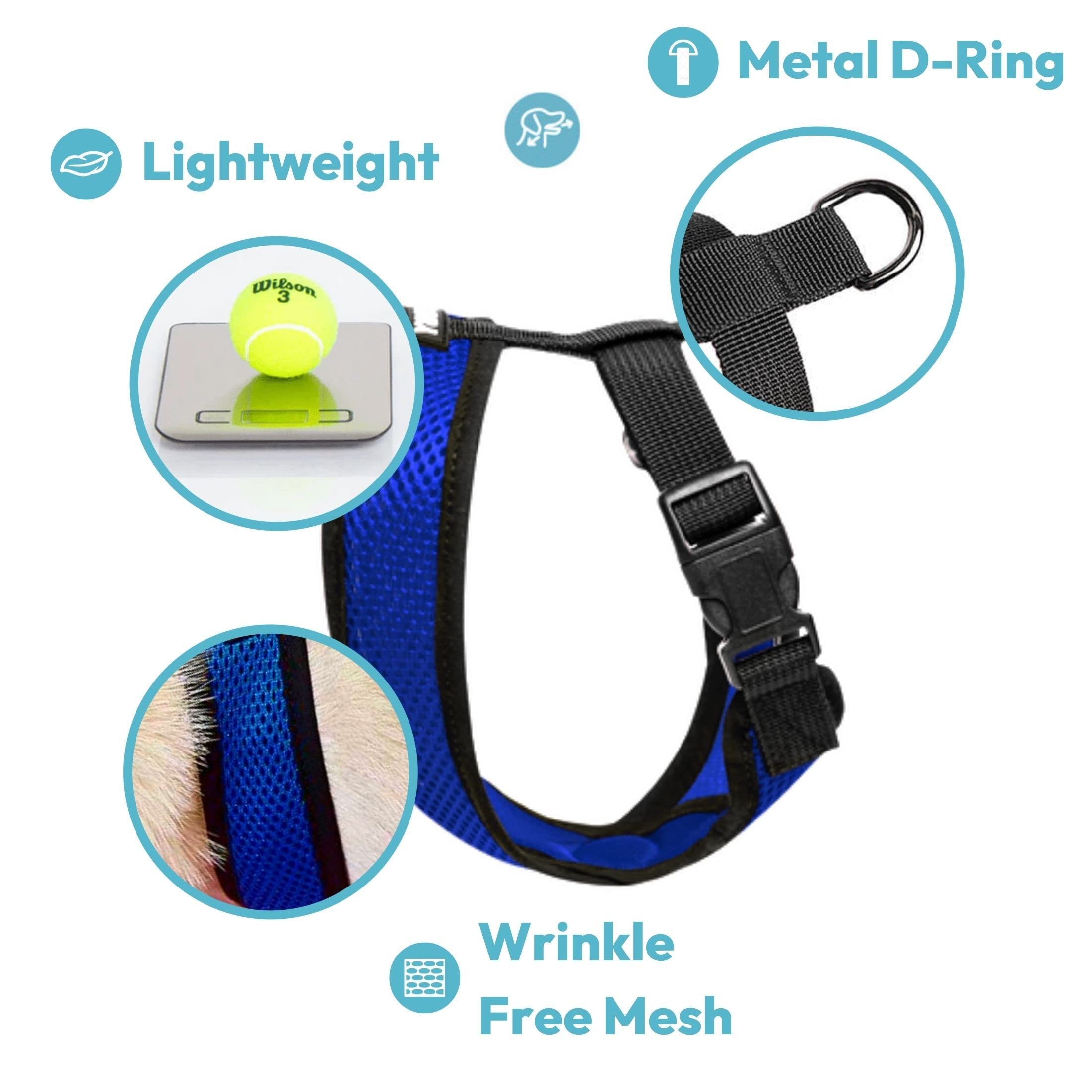 Gooby Comfort X Harness Pink material closeup highlights lightweight mesh for cool wear