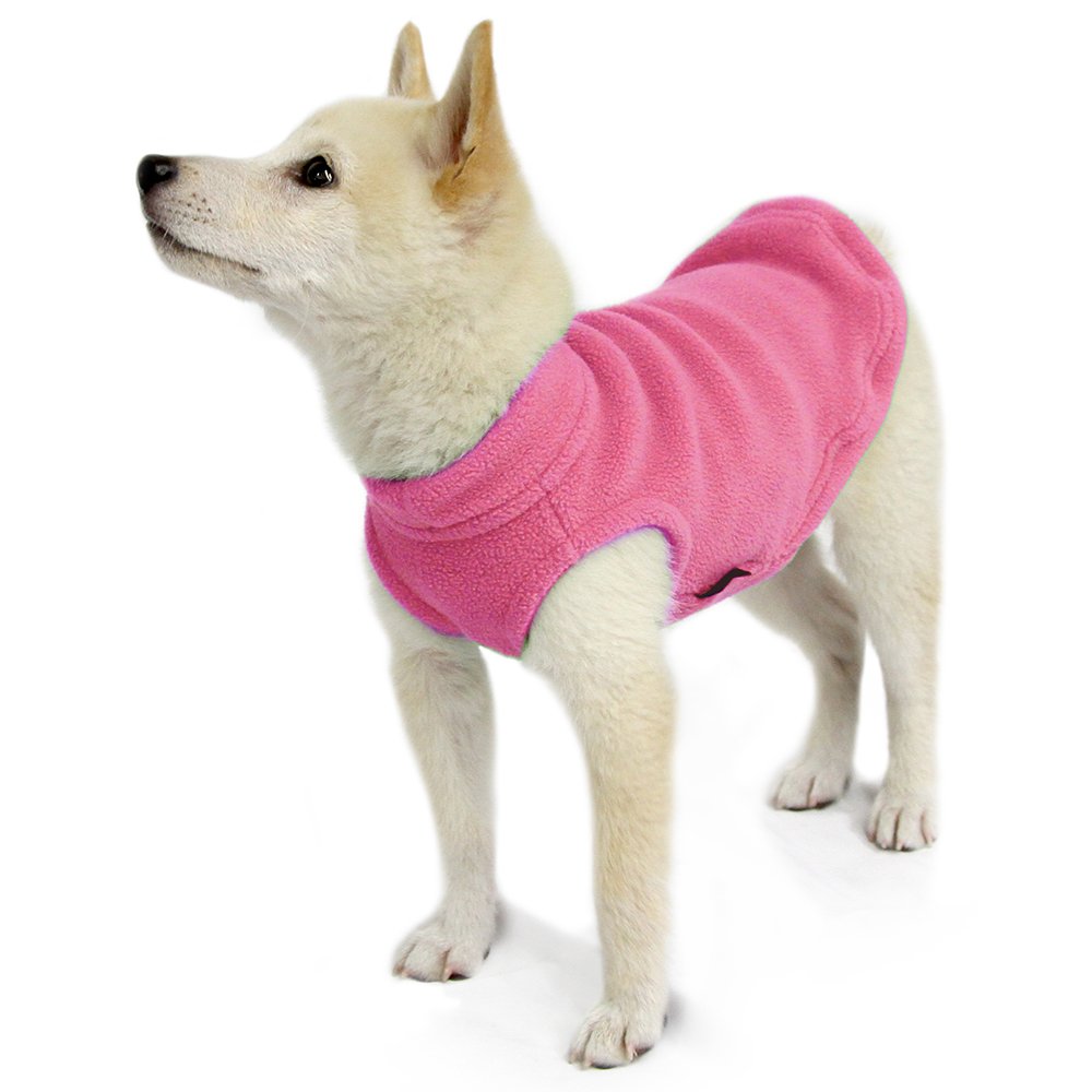 Gooby stretch fleece vest pink easy-on-off design for quick daily wear.