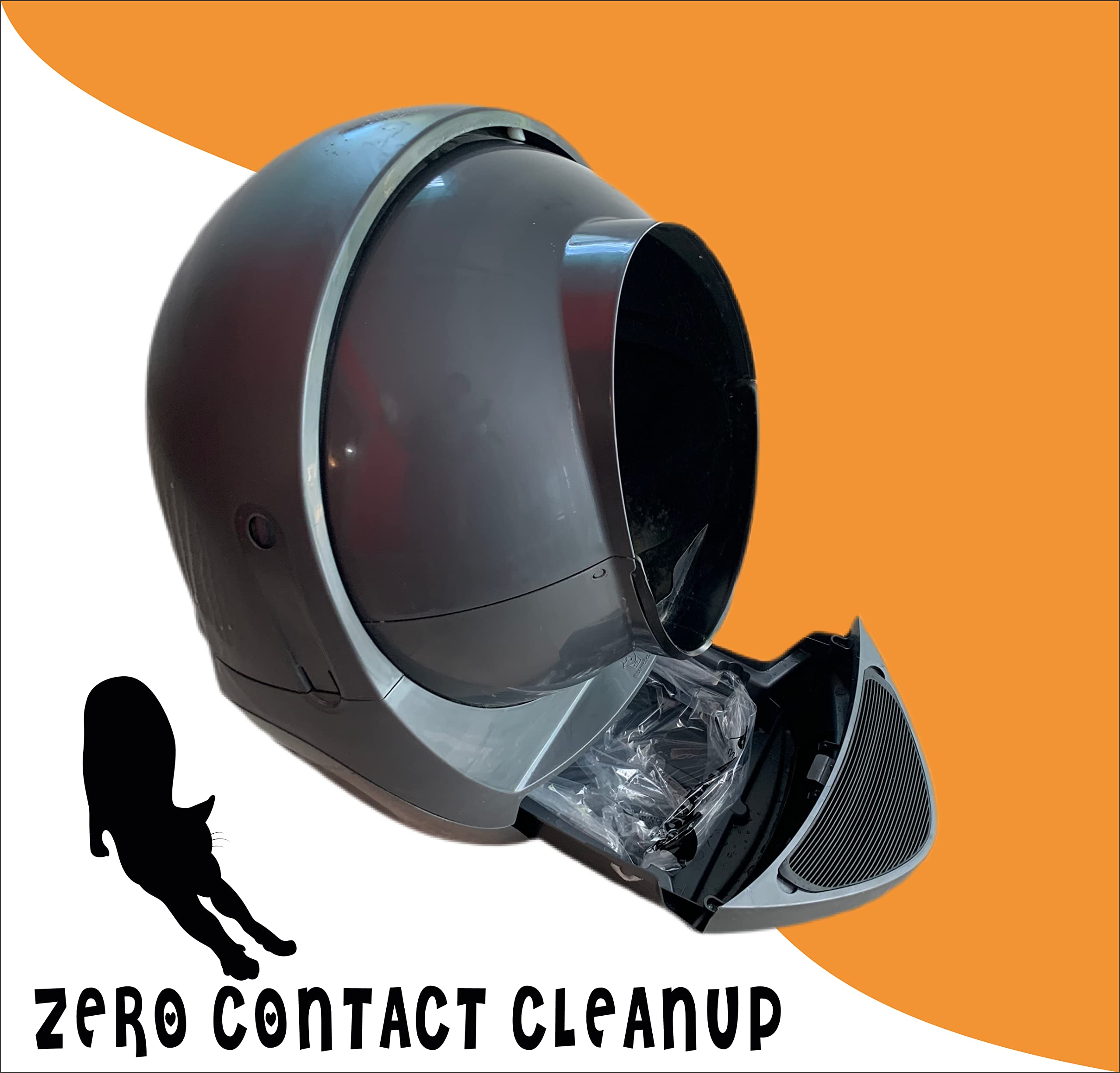 Good Kitty Co SCOOPER Young compatibility image shows easy bin-fit for quick changes.
