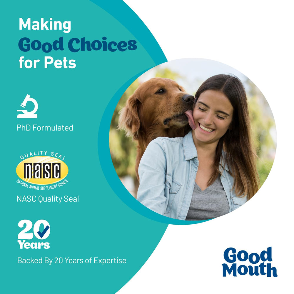 Good Mouth Chews cold extrusion process visual highlights preserved probiotics and vitamins.
