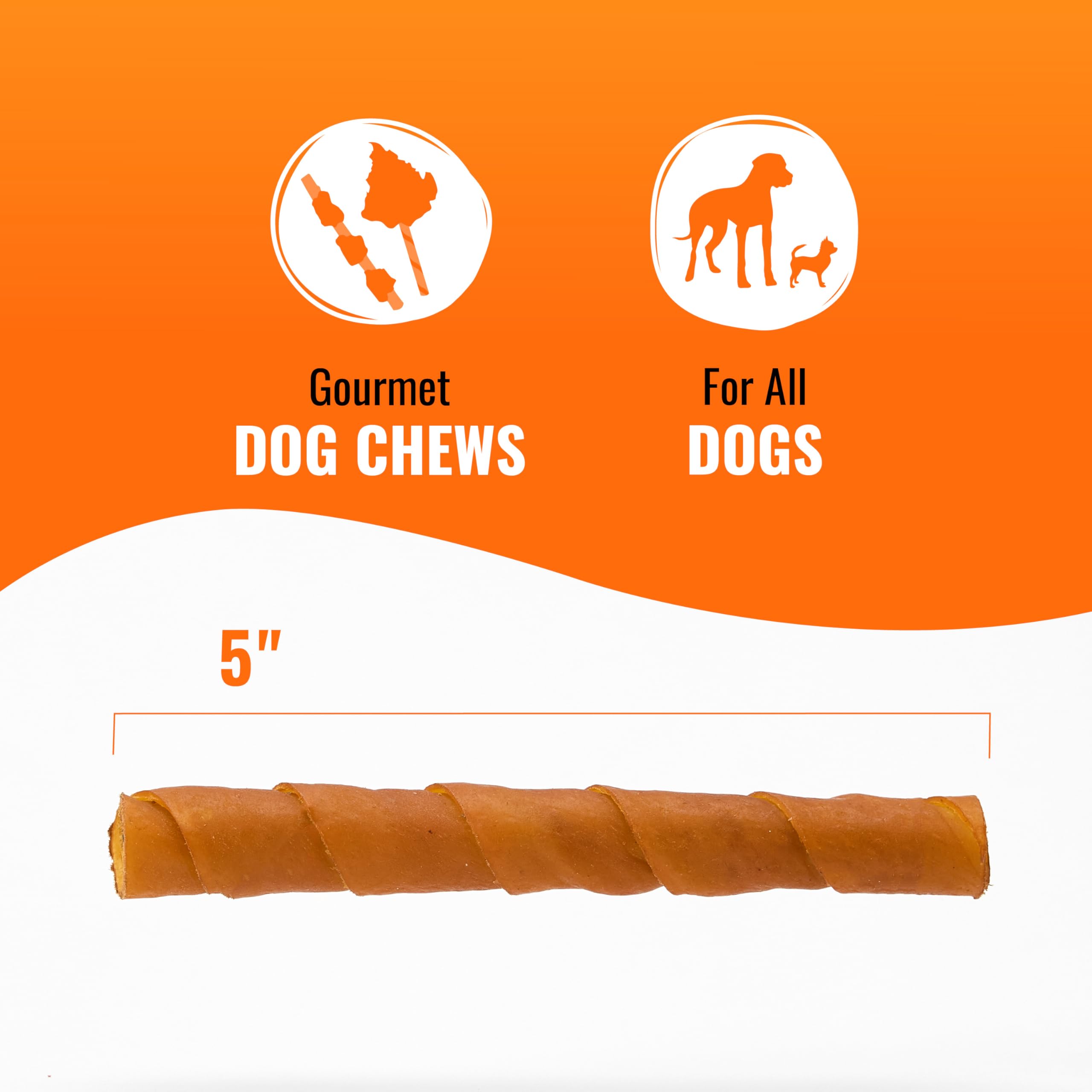 Good 'n' Fun Rawhide Twists chicken-liver image highlighting all-natural, long-lasting dog chew.