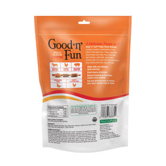Good 'n' Fun triple-flavor kabobs rawhide wrap close-up highlights protein-rich chew.