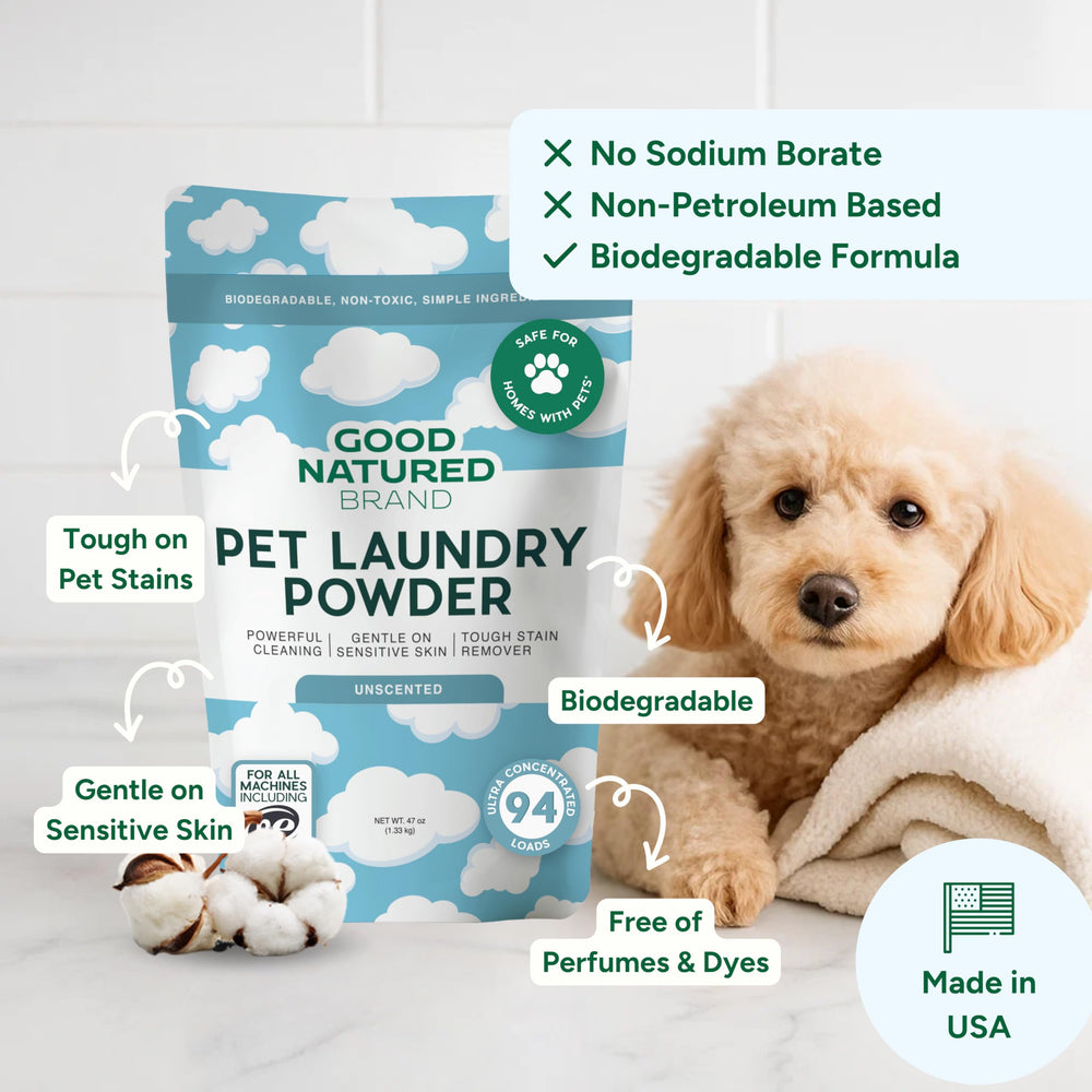 Good Natured Brand stain remover for urine bedding helps keep pet fabrics fresh.