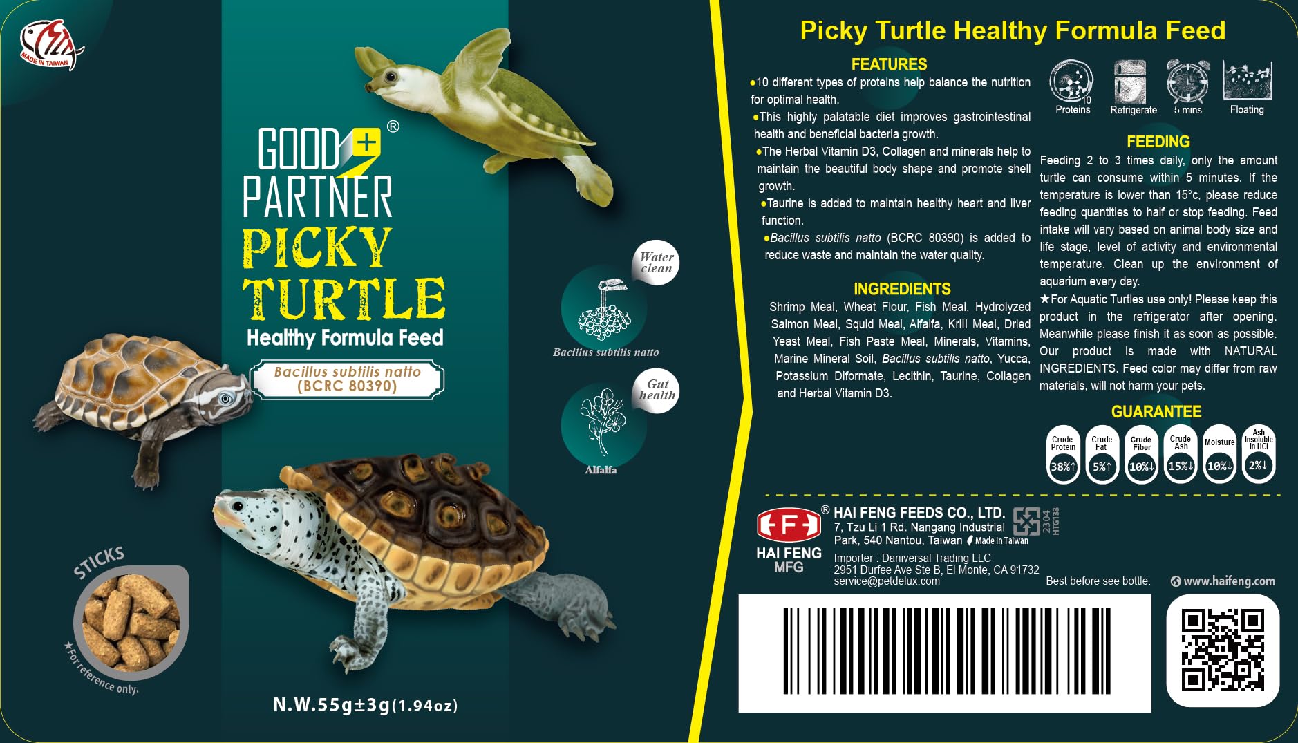 GOOD PARTNER Purify feeding tips graphic explains gradual introduction and storage.