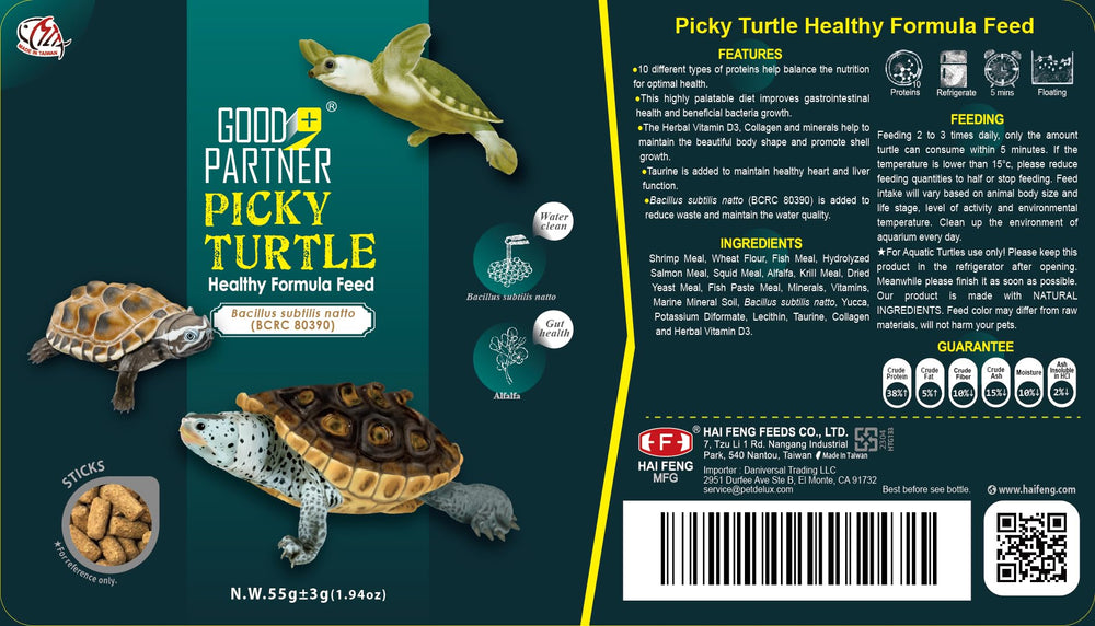 GOOD PARTNER Purify feeding tips graphic explains gradual introduction and storage.