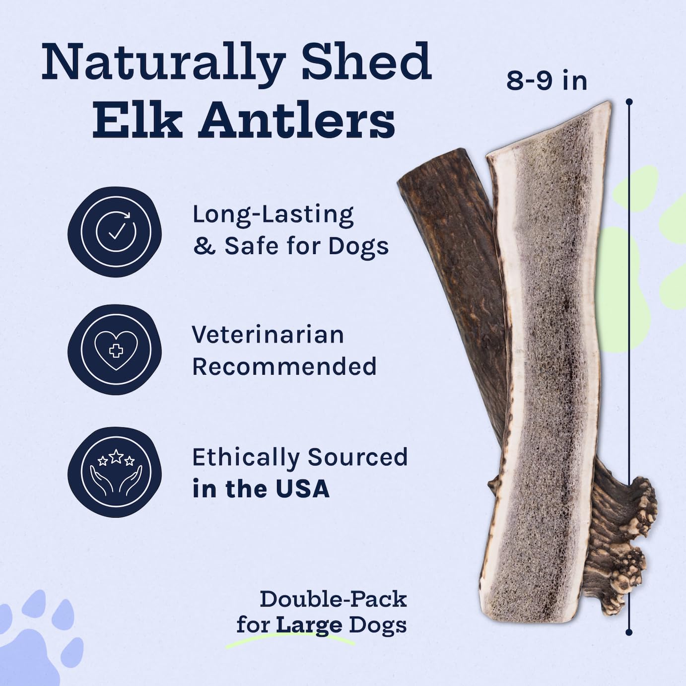 Good Trouble elk antlers close-up highlight natural dental benefits and chewing satisfaction.