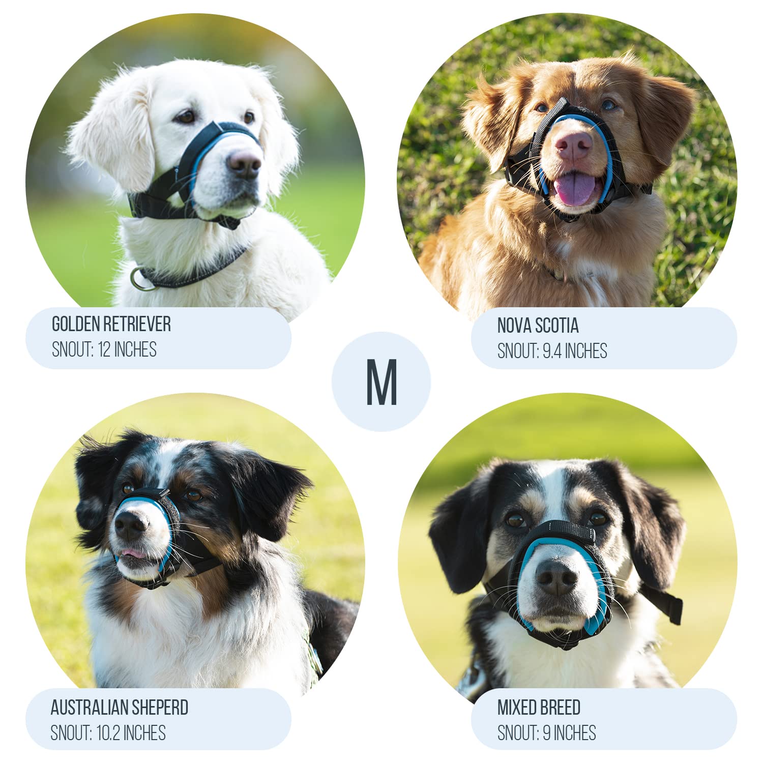 GoodBoy Gentle Muzzle Guard adjustable size for secure, personalized fit.